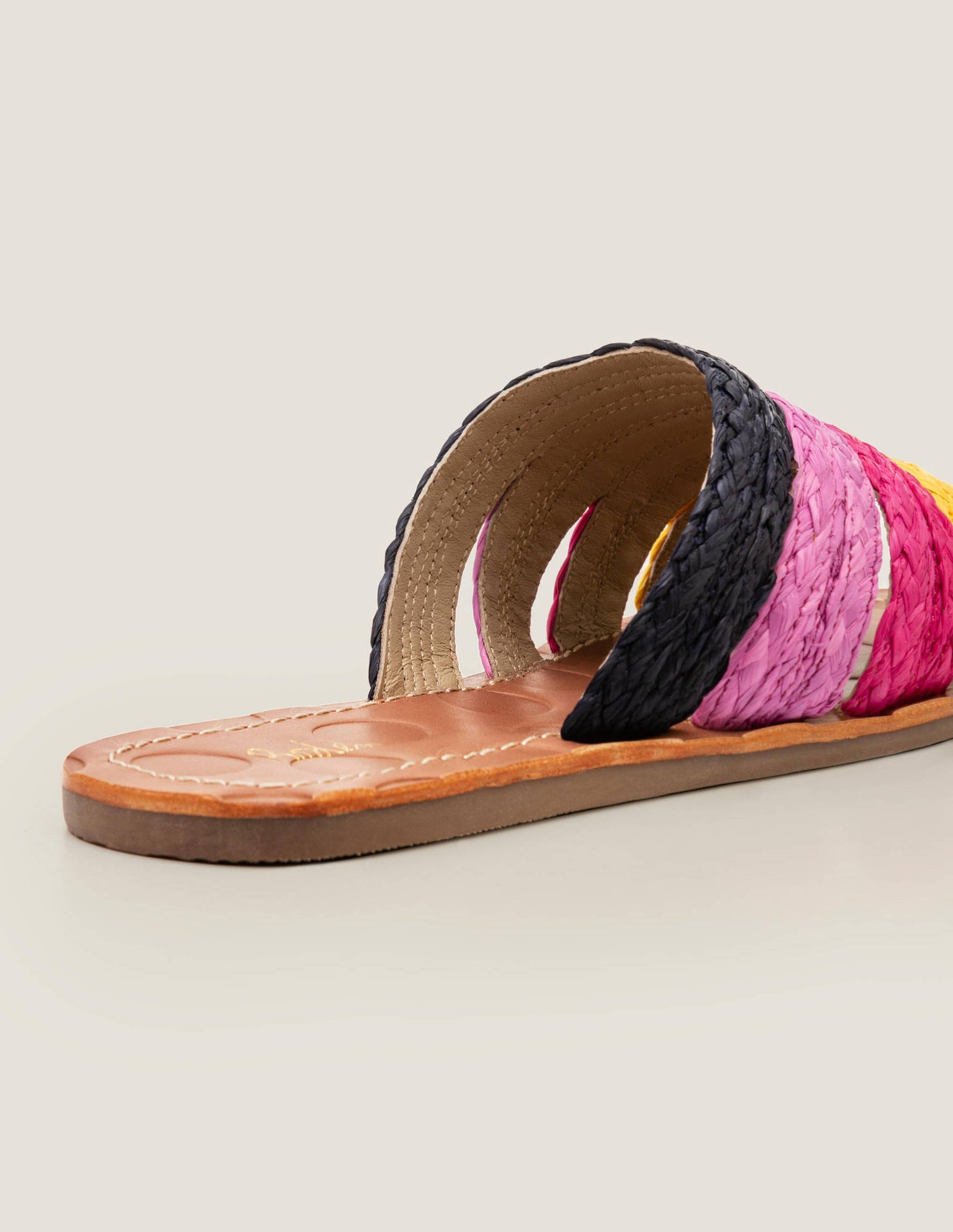 Leonora Raffia Slides-Multi-2