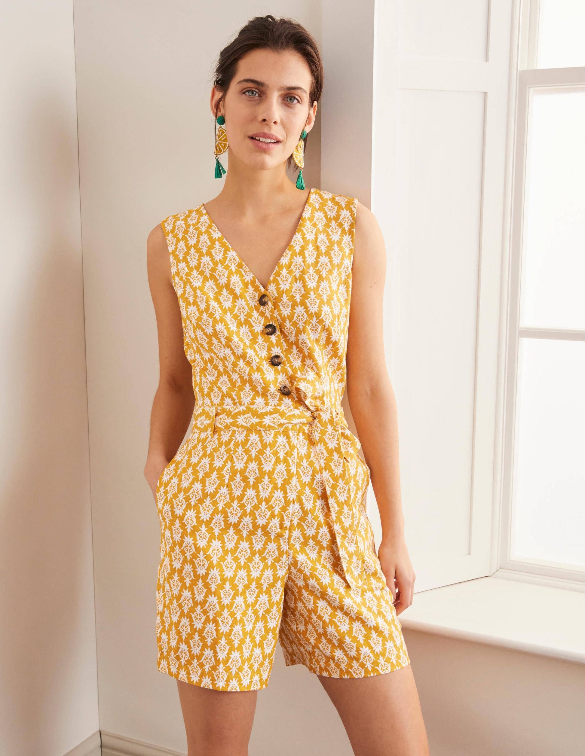 Verity Playsuit-Yellow Woodblock-5