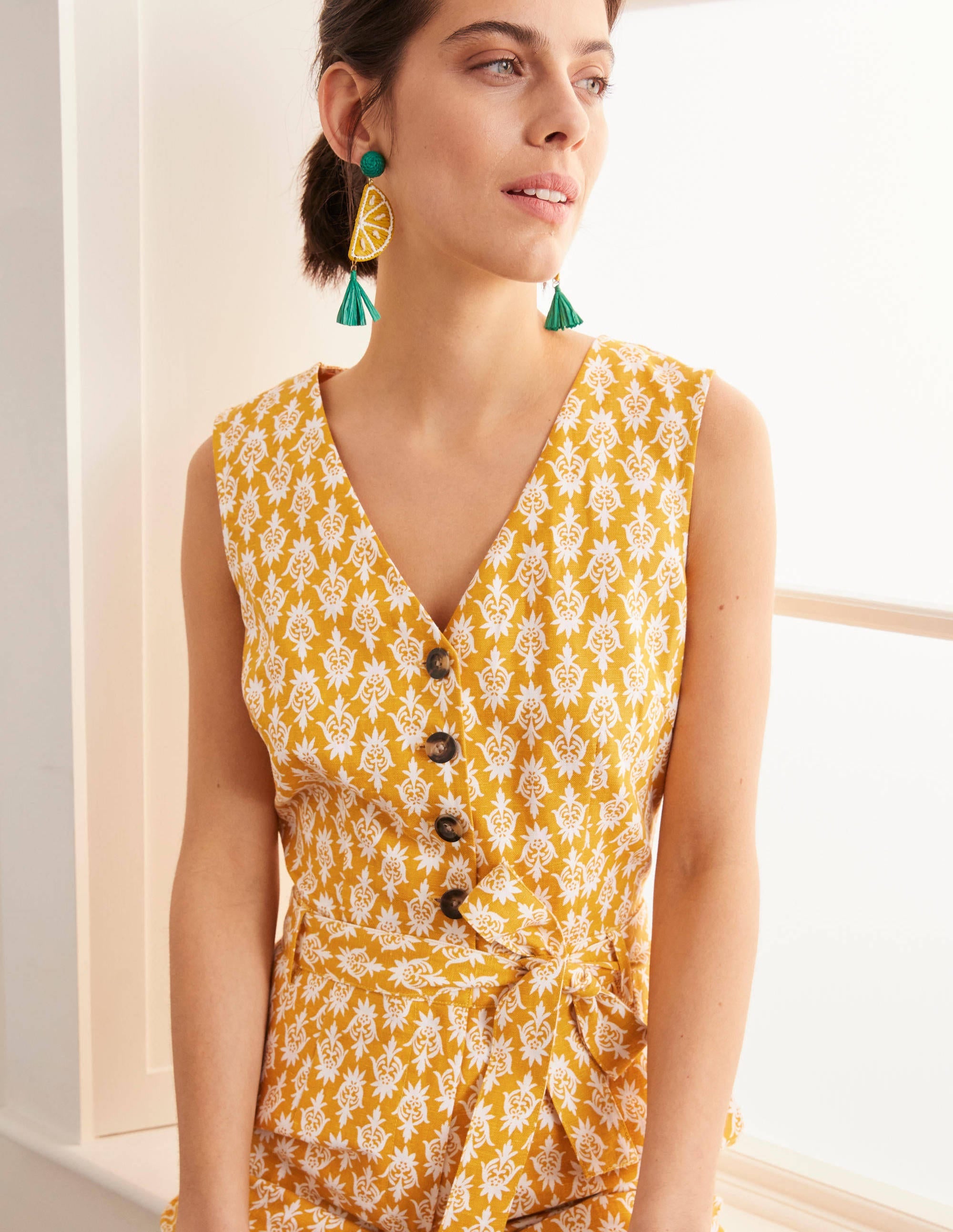 Verity Playsuit-Yellow Woodblock - Image 3