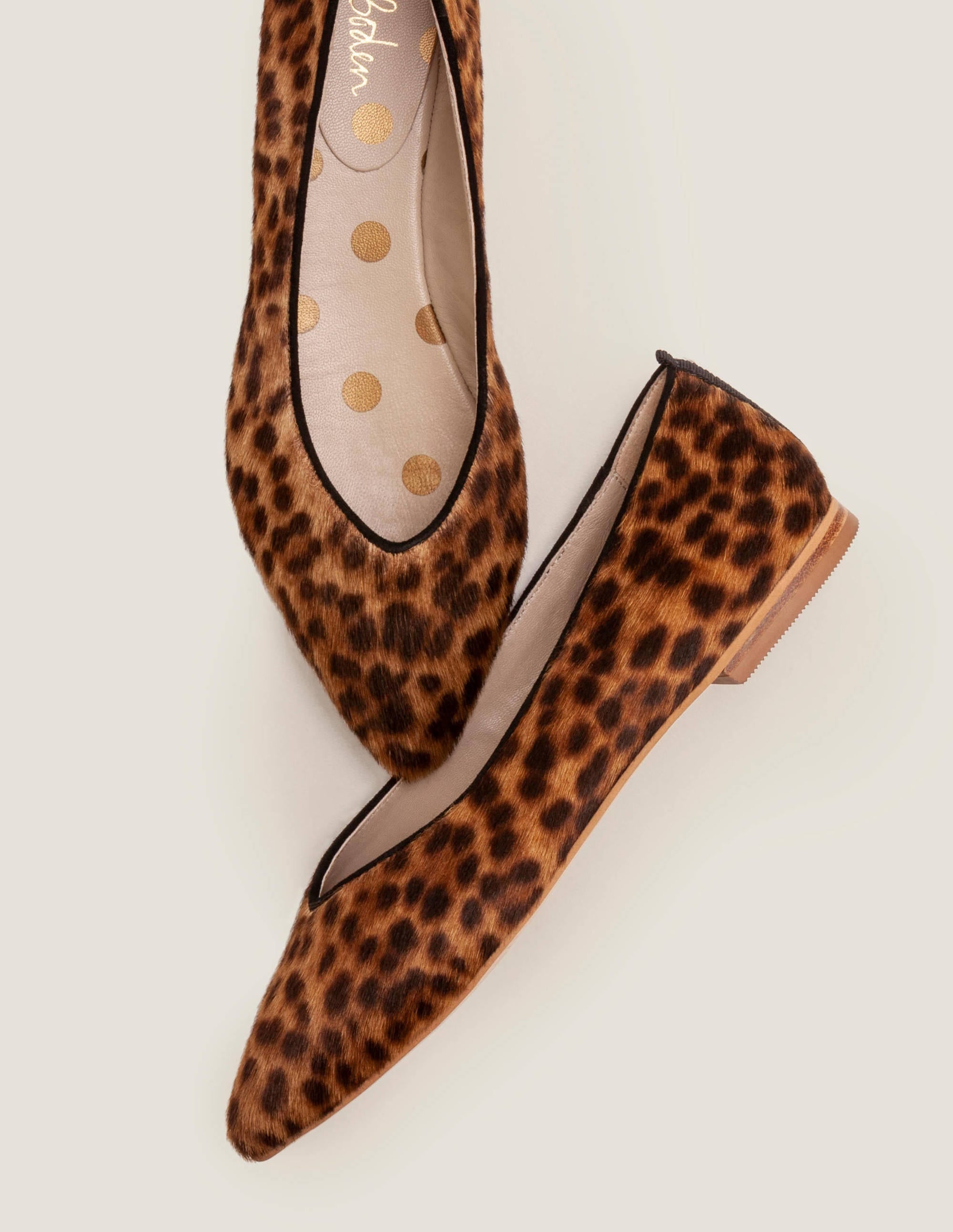 Julia Pointed Flats-Tan Leopard - Image 1