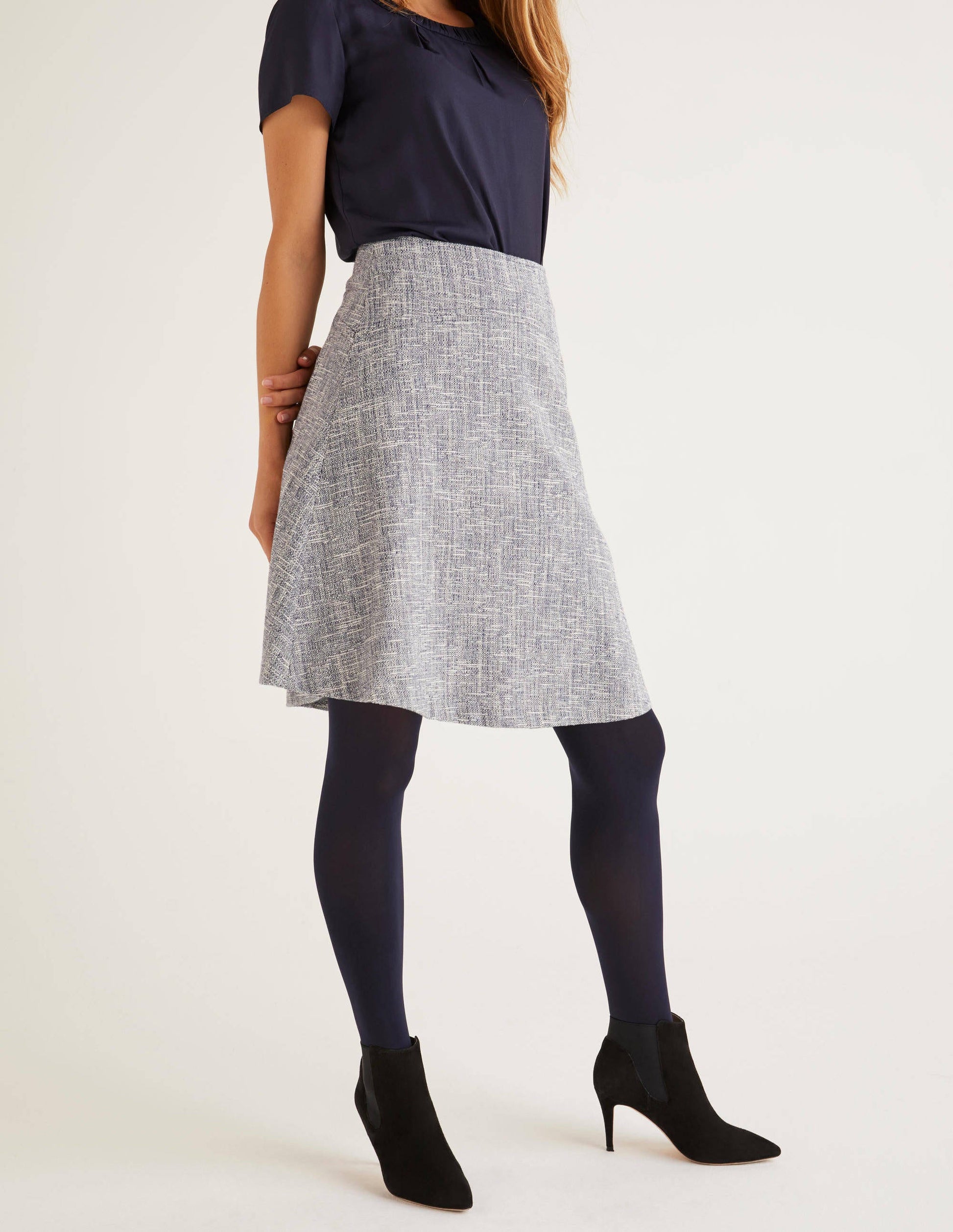 Catherick Textured Mini Skirt-Blue Texture-1