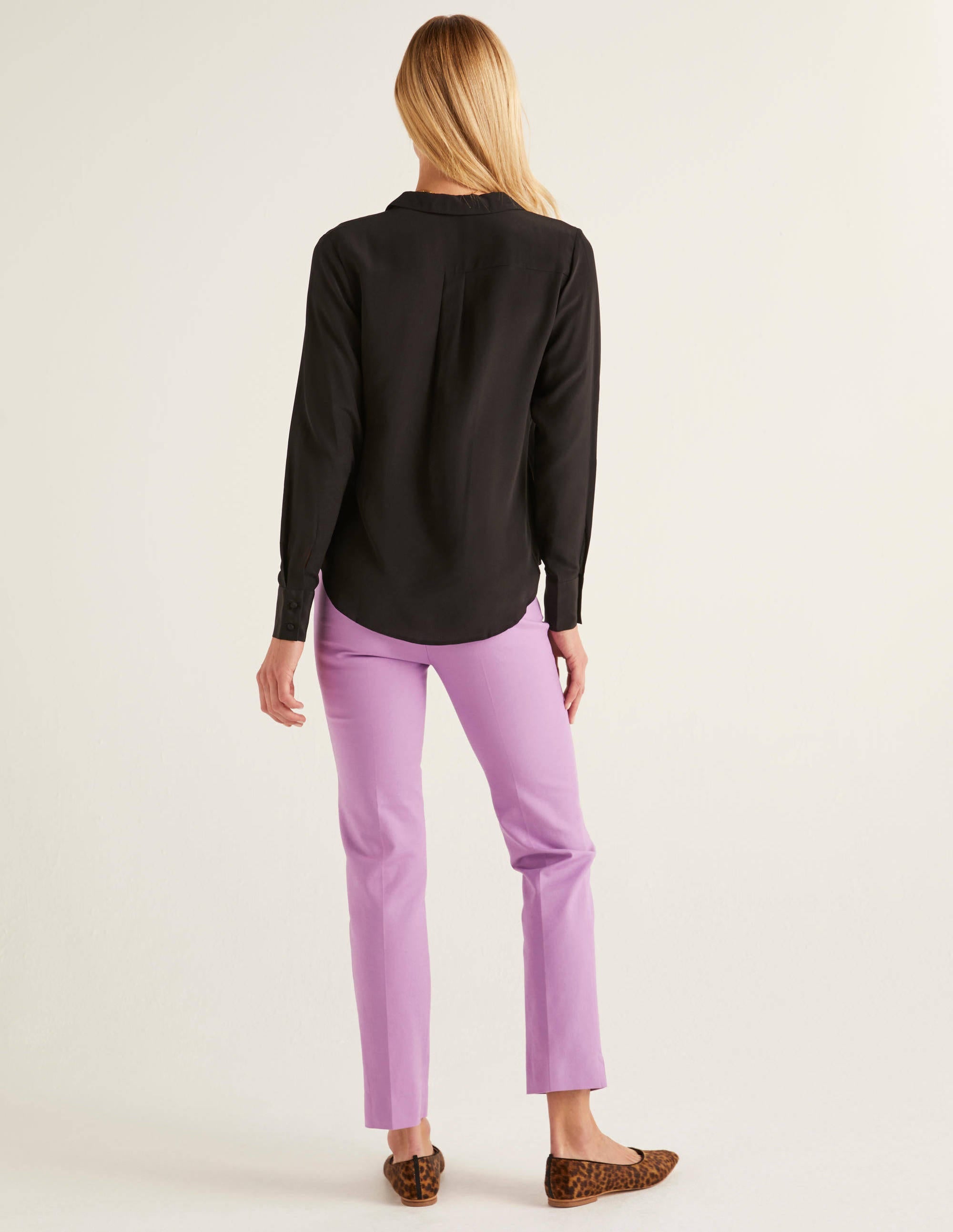 Tabitha Silk Shirt-Black - Image 3