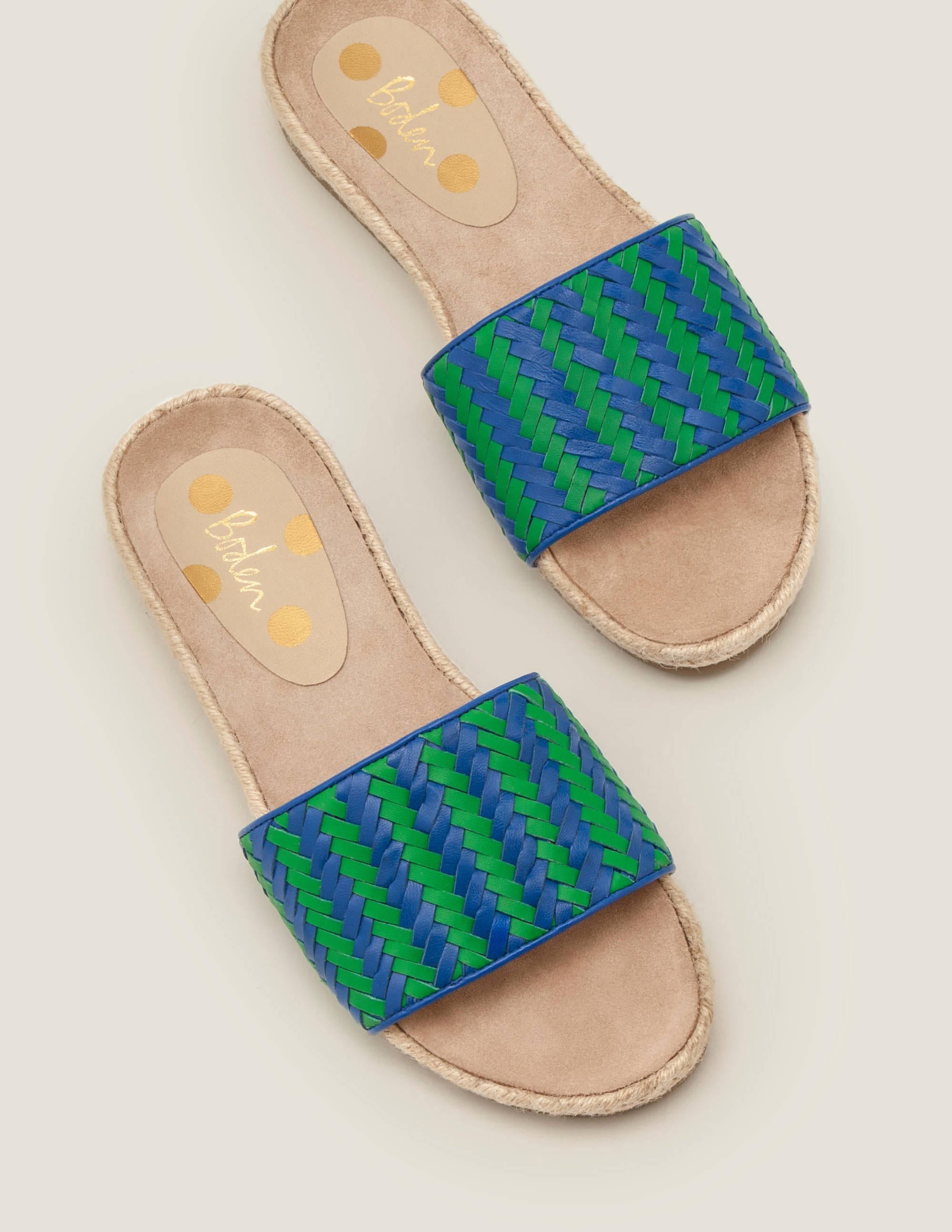 Imogen Footbed Slides-Bold Blue/ Rich Emerald - Image 1
