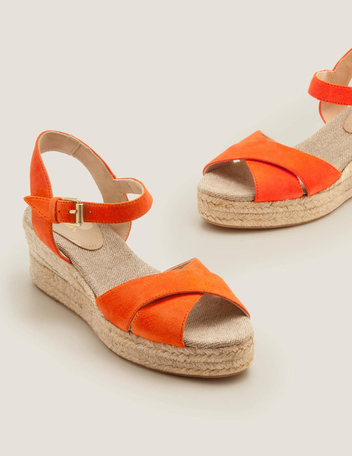 Jasmine Espadrille Wedges-Orange Sunset - Image 1
