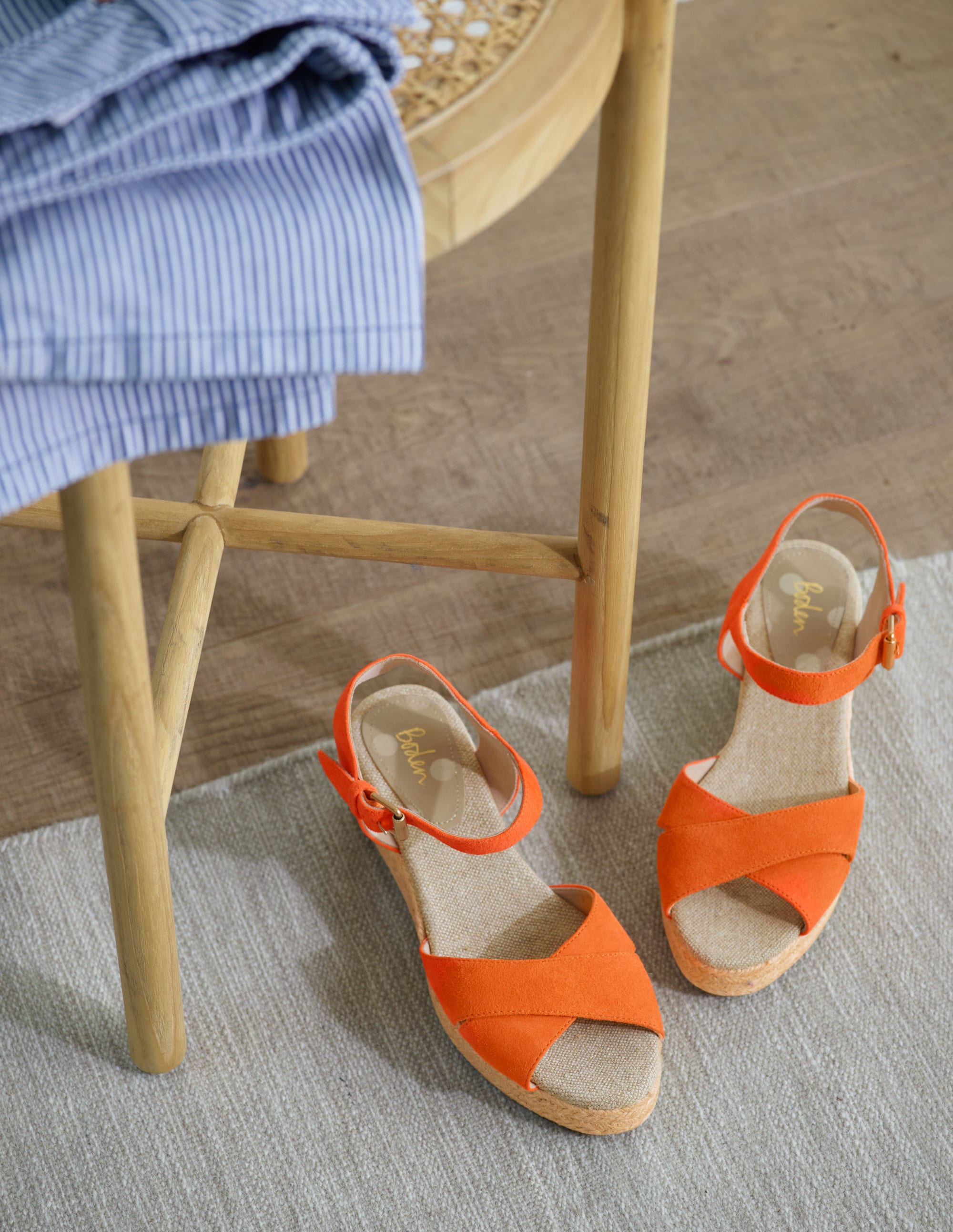 Jasmine Espadrille Wedges-Orange Sunset - Image 3