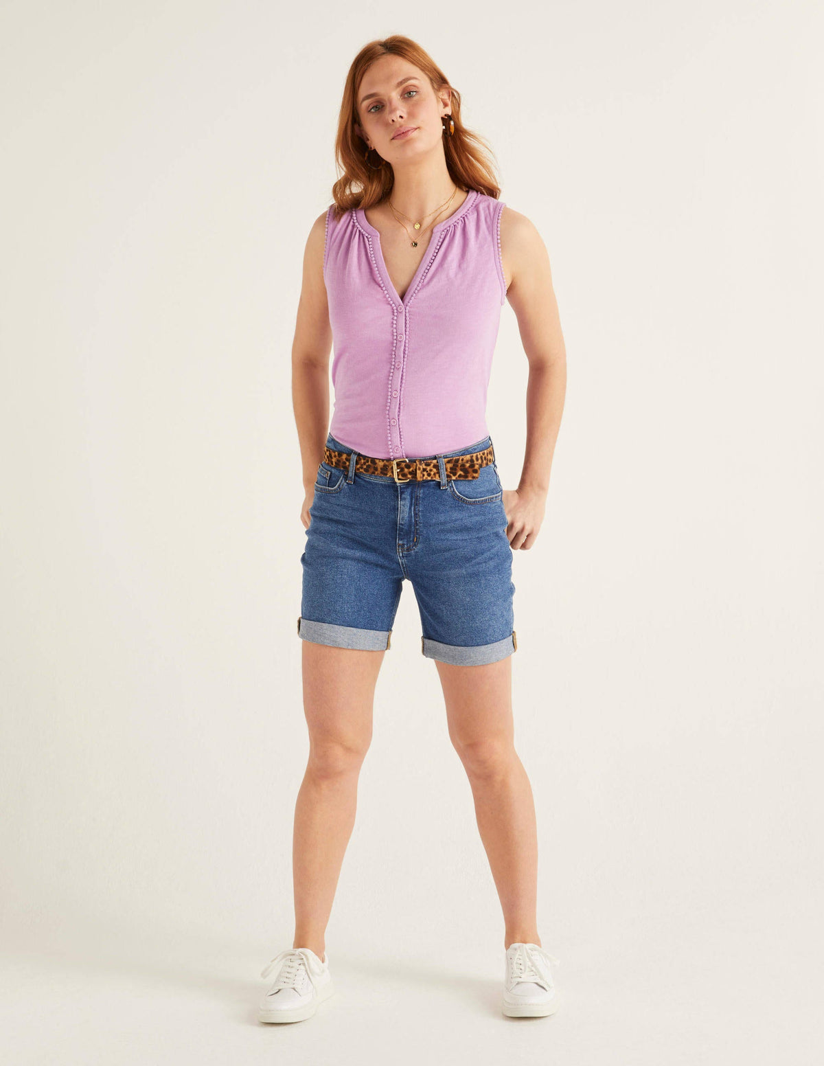 Dara Pompom Jersey Shirt-Lupin - Image 3