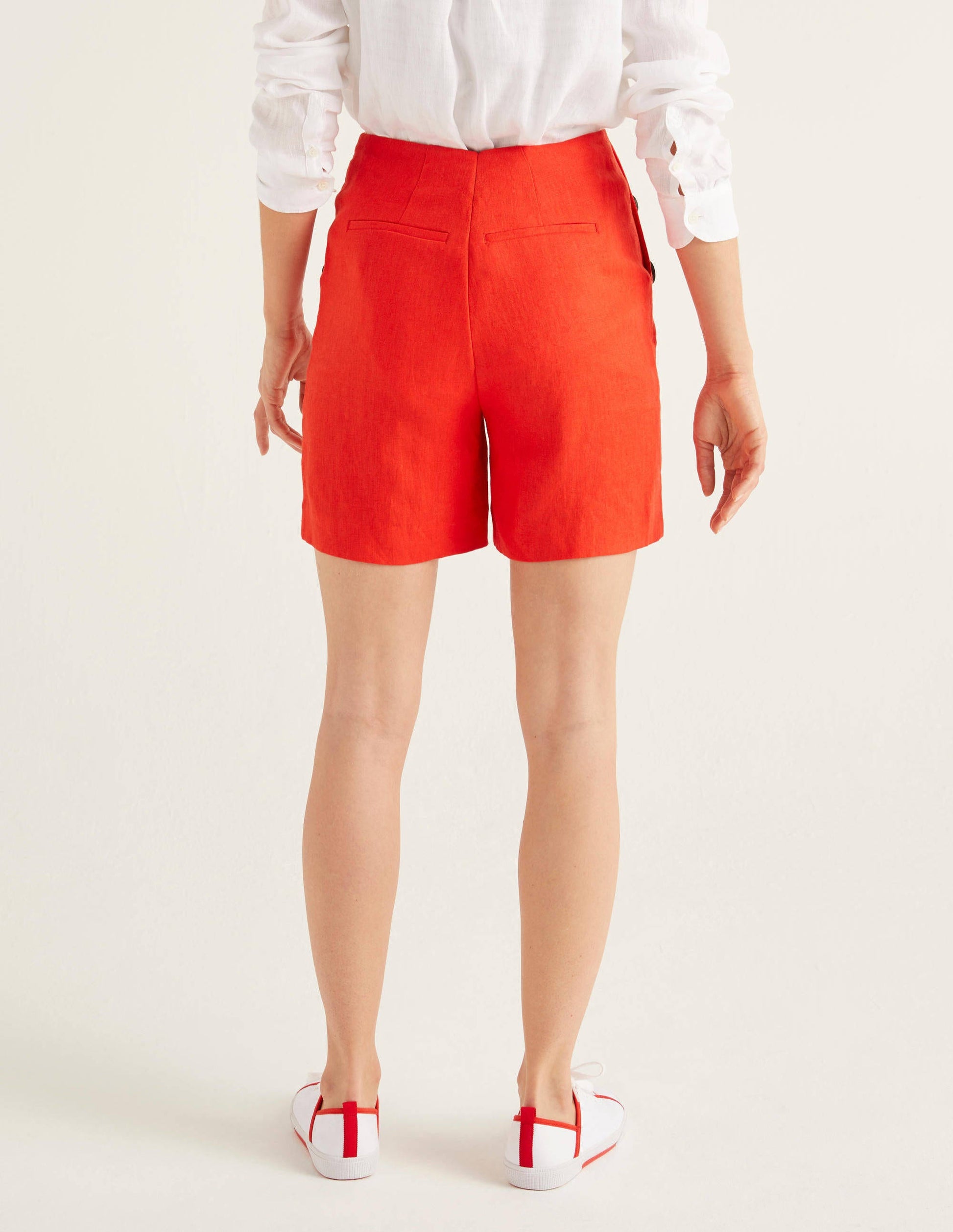 Falmouth Linen Shorts-Orange Sunset-3