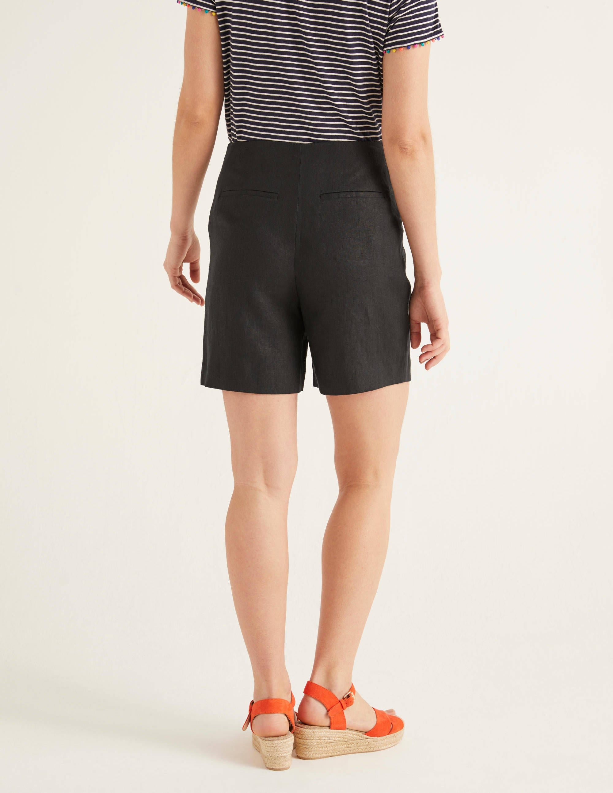 Falmouth Linen Shorts-Black - Image 3