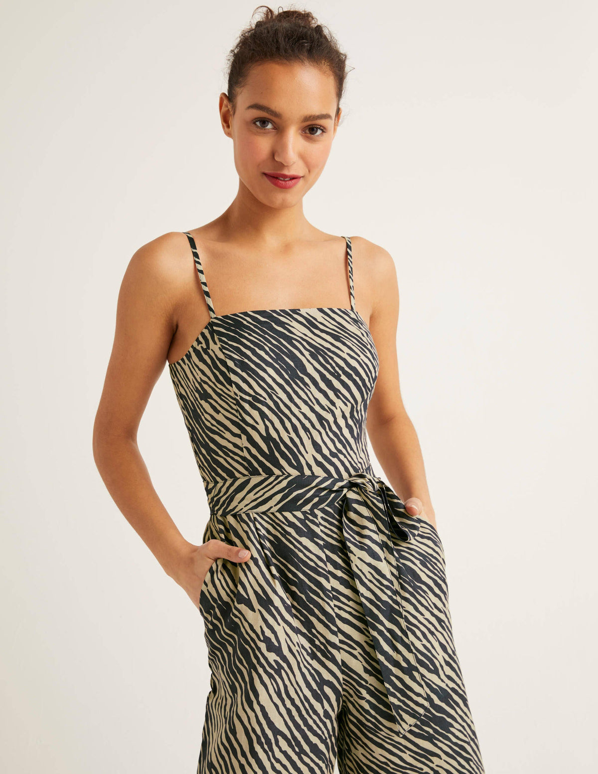 Colette Linen Jumpsuit-Animal - Image 1