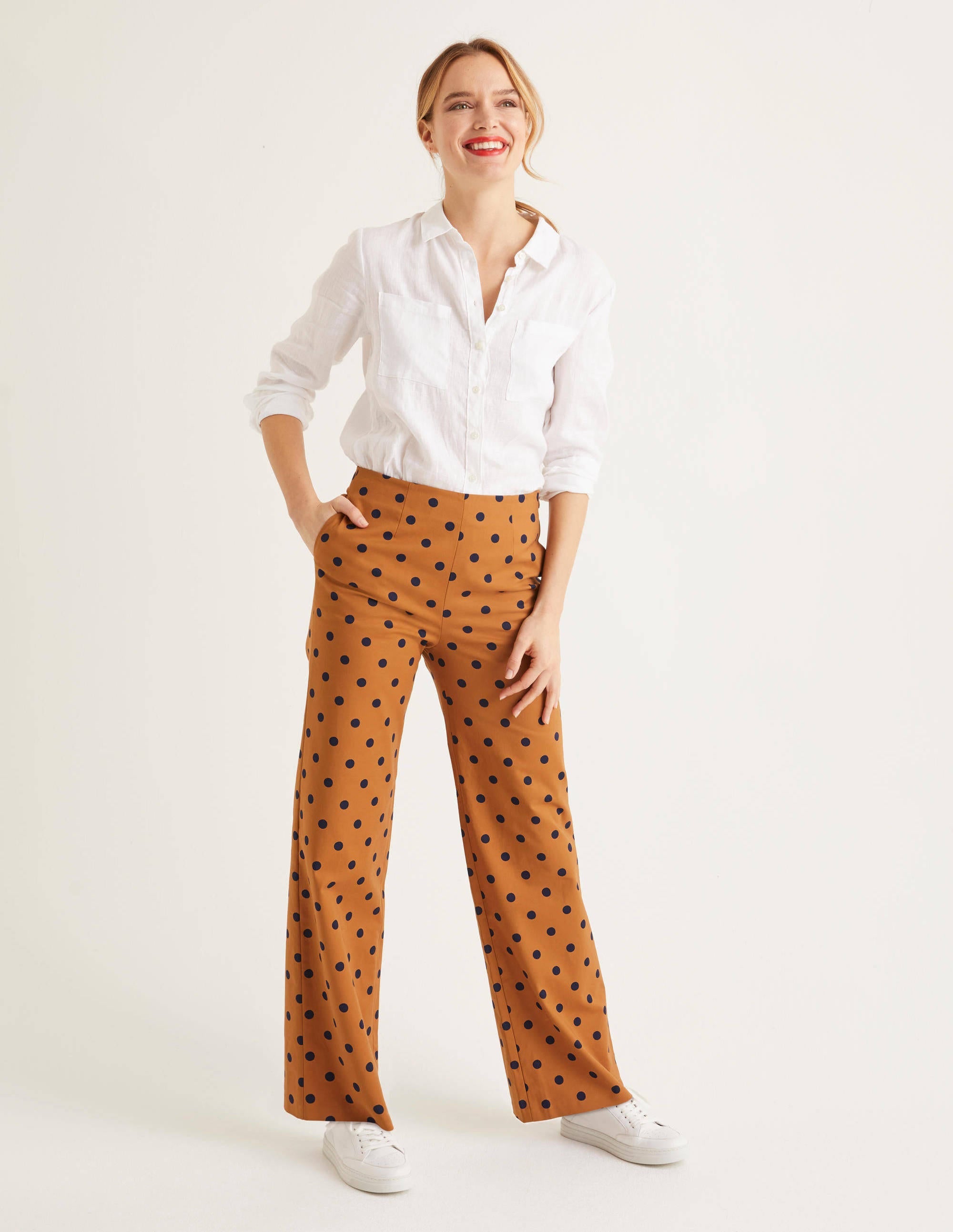 Sloane Wide Leg Trousers-Gingerbread Spot - Image 4