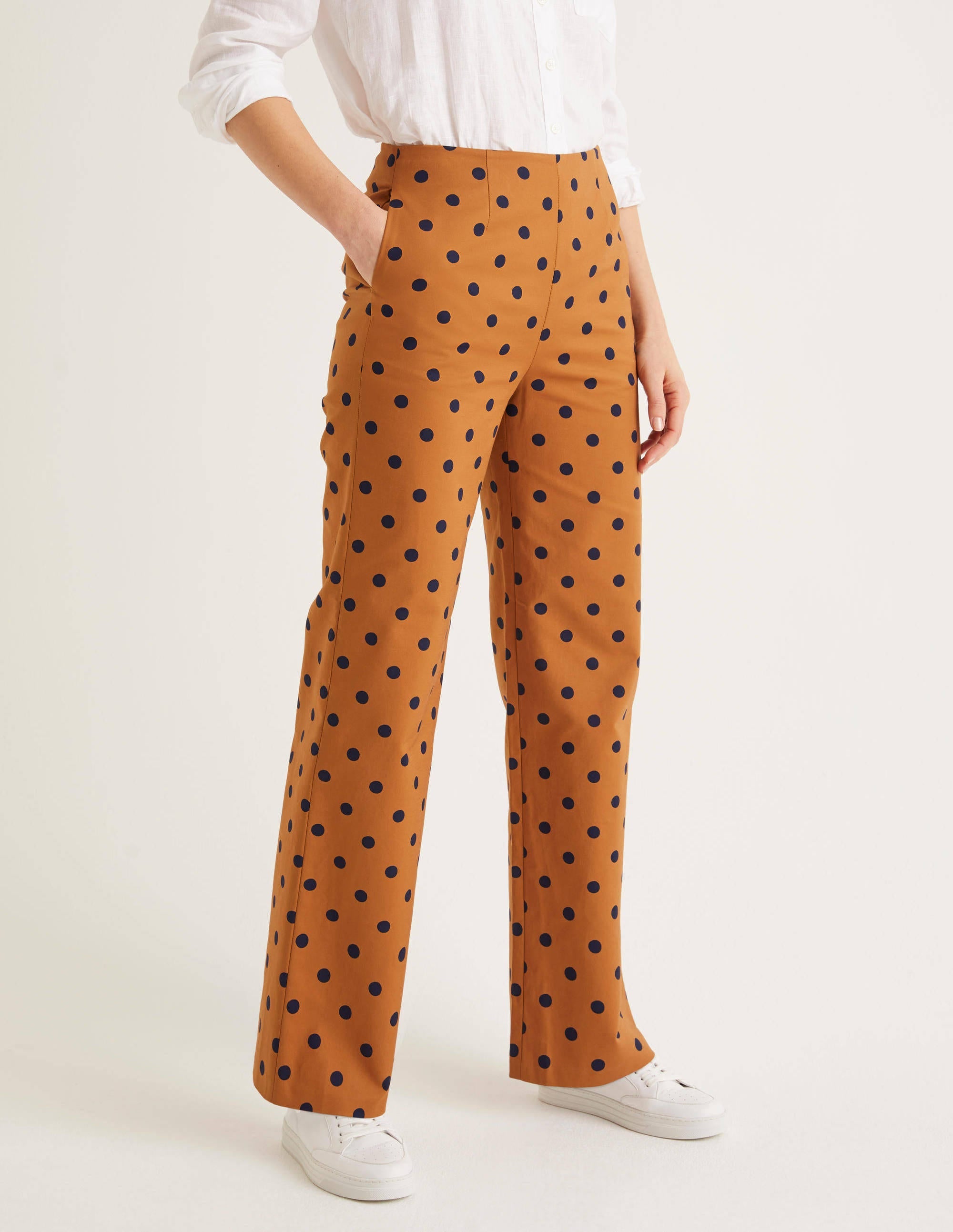 Sloane Wide Leg Trousers-Gingerbread Spot - Image 1