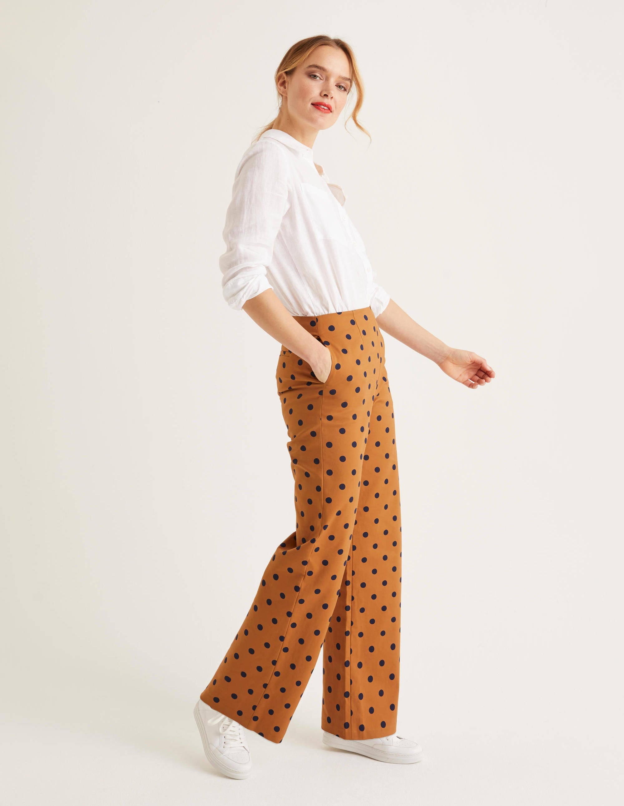 Sloane Wide Leg Trousers-Gingerbread Spot - Image 2