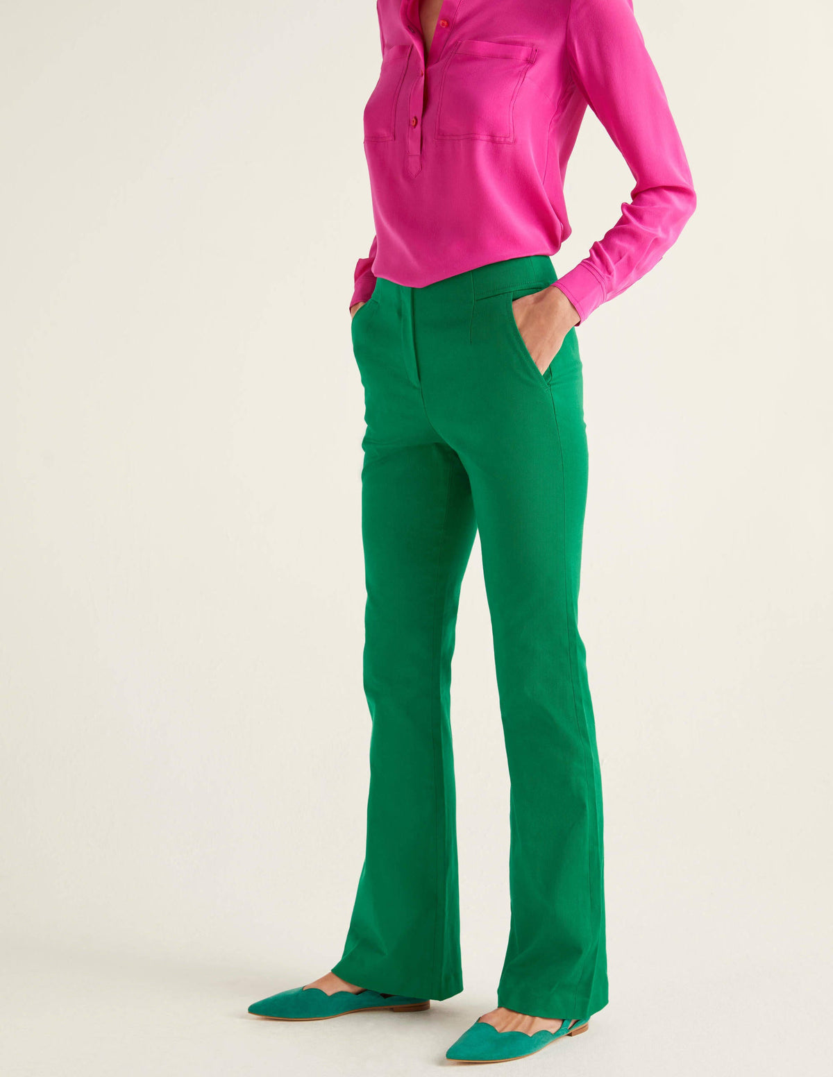 Westmoreland Bootcut Trousers-Forest - Image 2