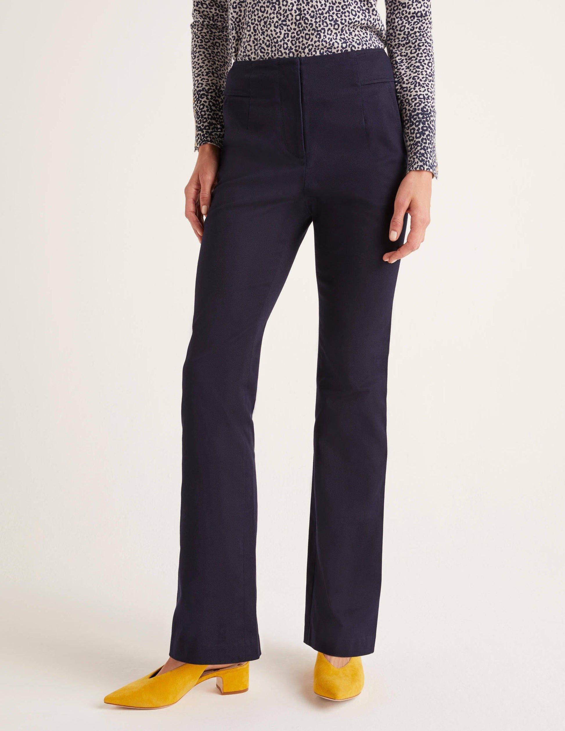 Westmoreland Bootcut Trousers-Navy-1