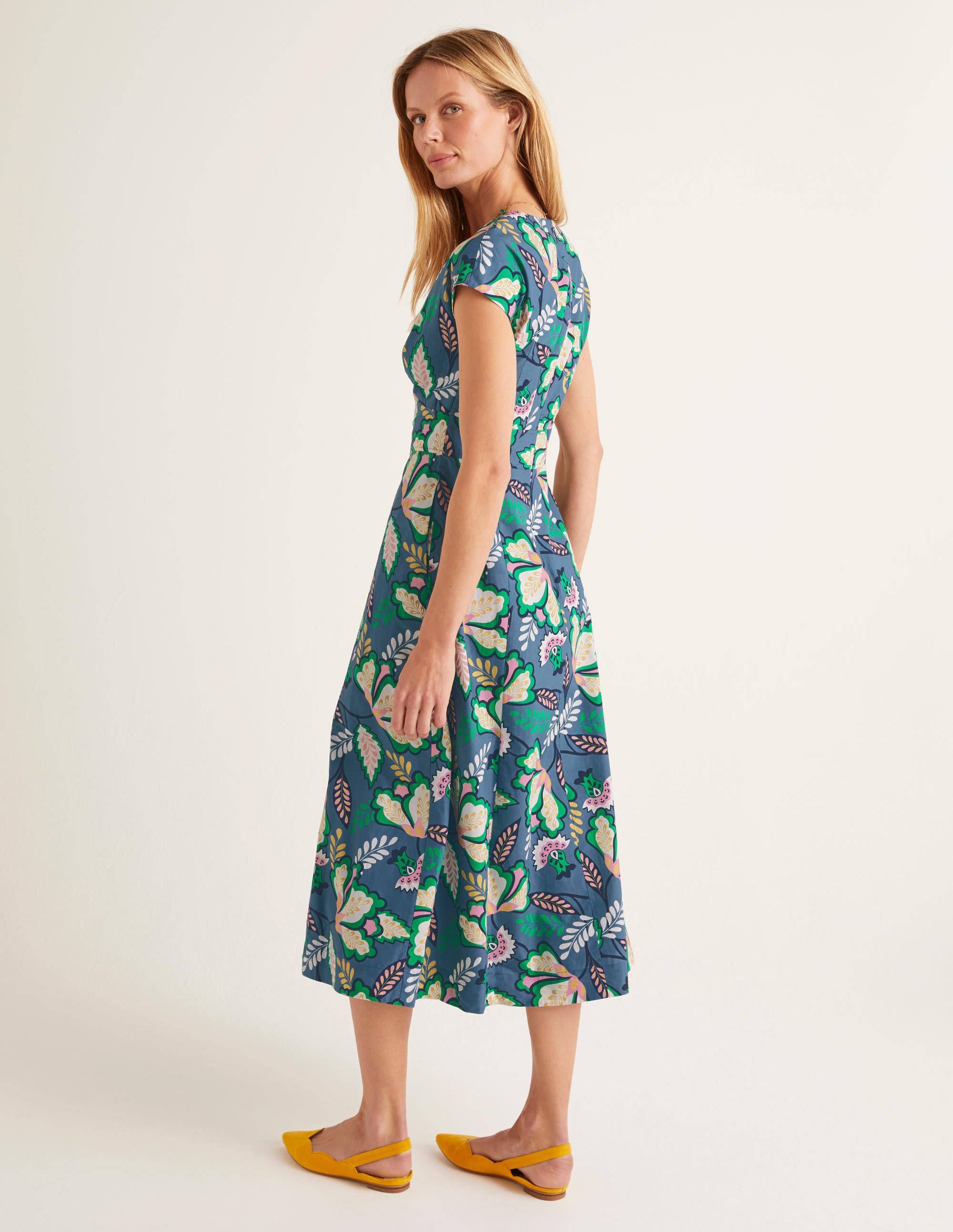 Natasha Cotton Dress-Sailor, Jungle Bloom - Image 3