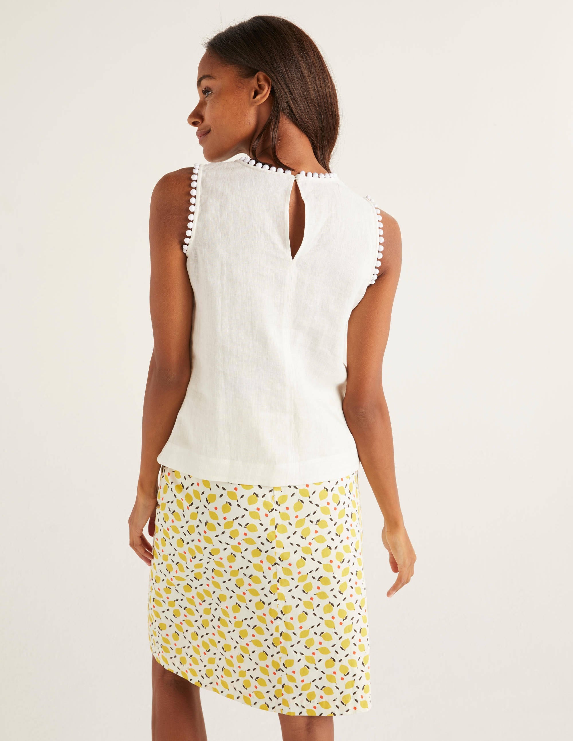 Romaine Linen Top-White - Image 2
