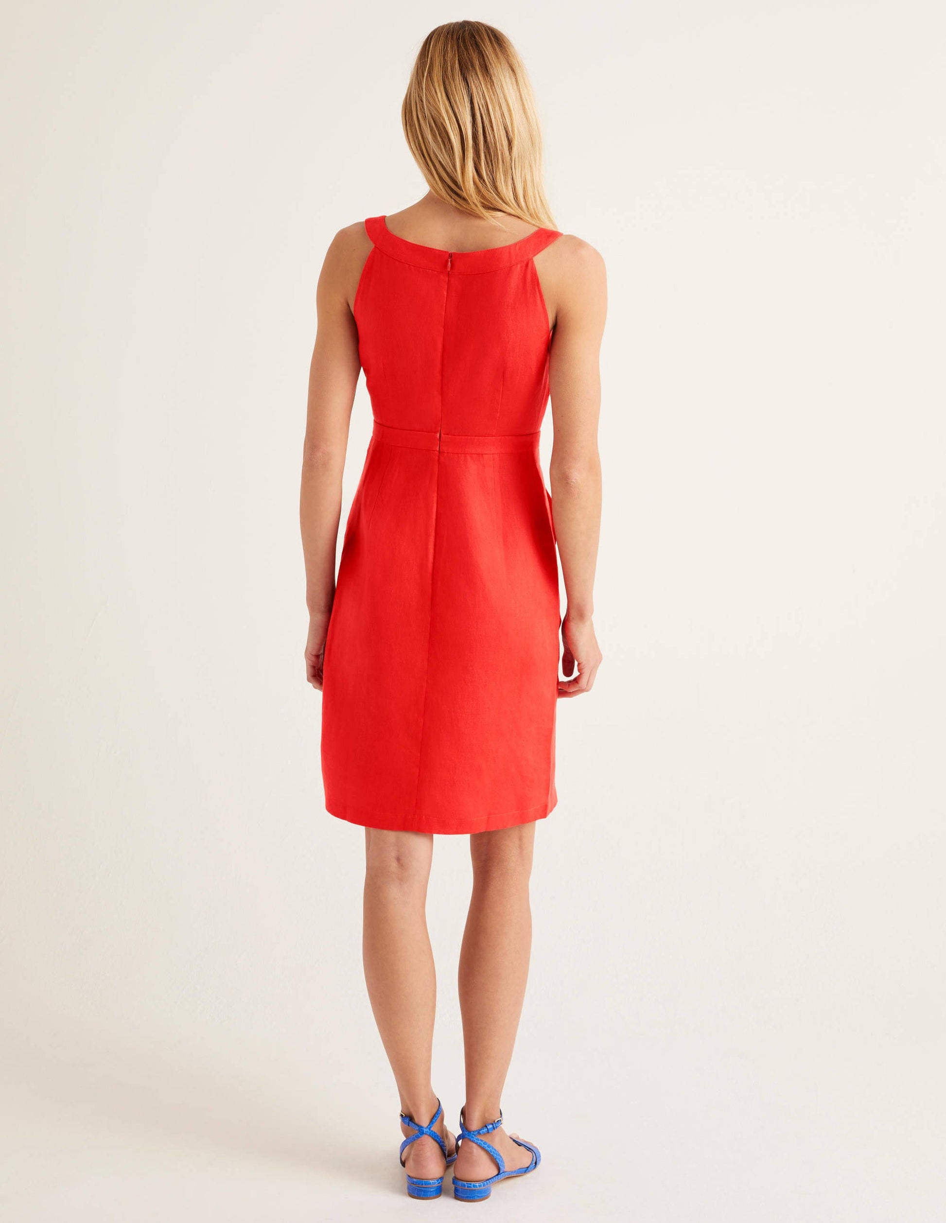 Oriel Linen Dress-Orange-3