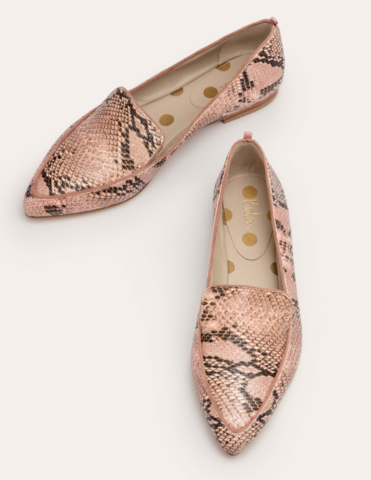Emma Flexi Sole Shoes-Antique Pink Multi Snake - Image 1