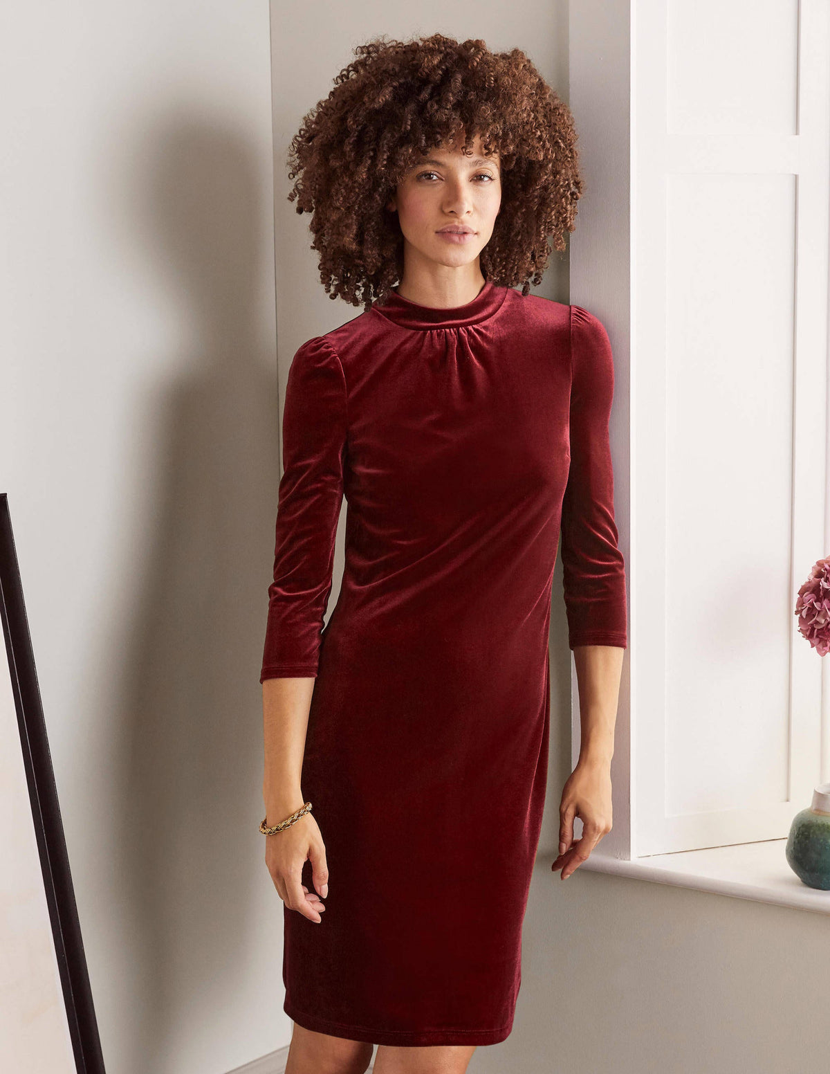 Livia Velvet Shift Dress-Ruby Ring-2