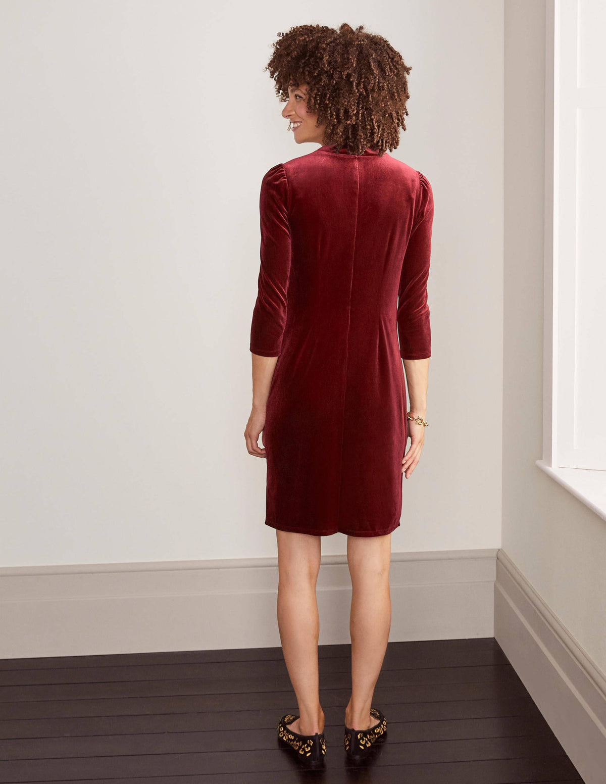 Livia Velvet Shift Dress-Ruby Ring-3