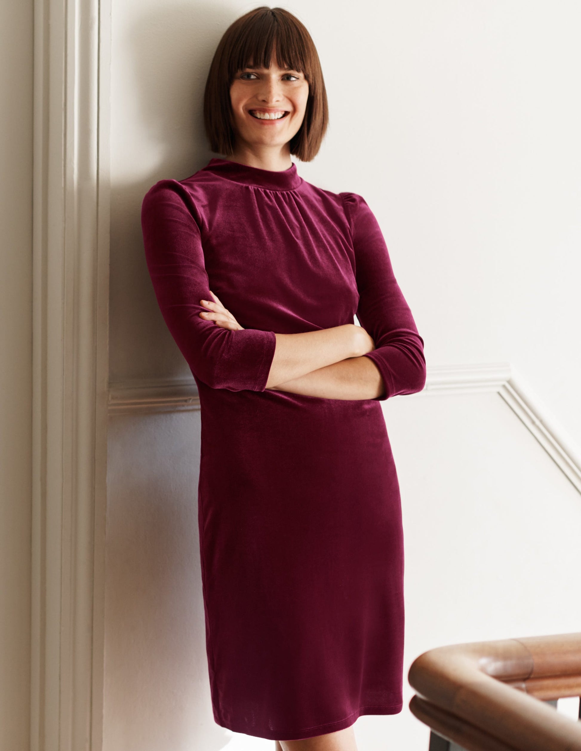 Livia Velvet Shift Dress-Ruby Ring-5