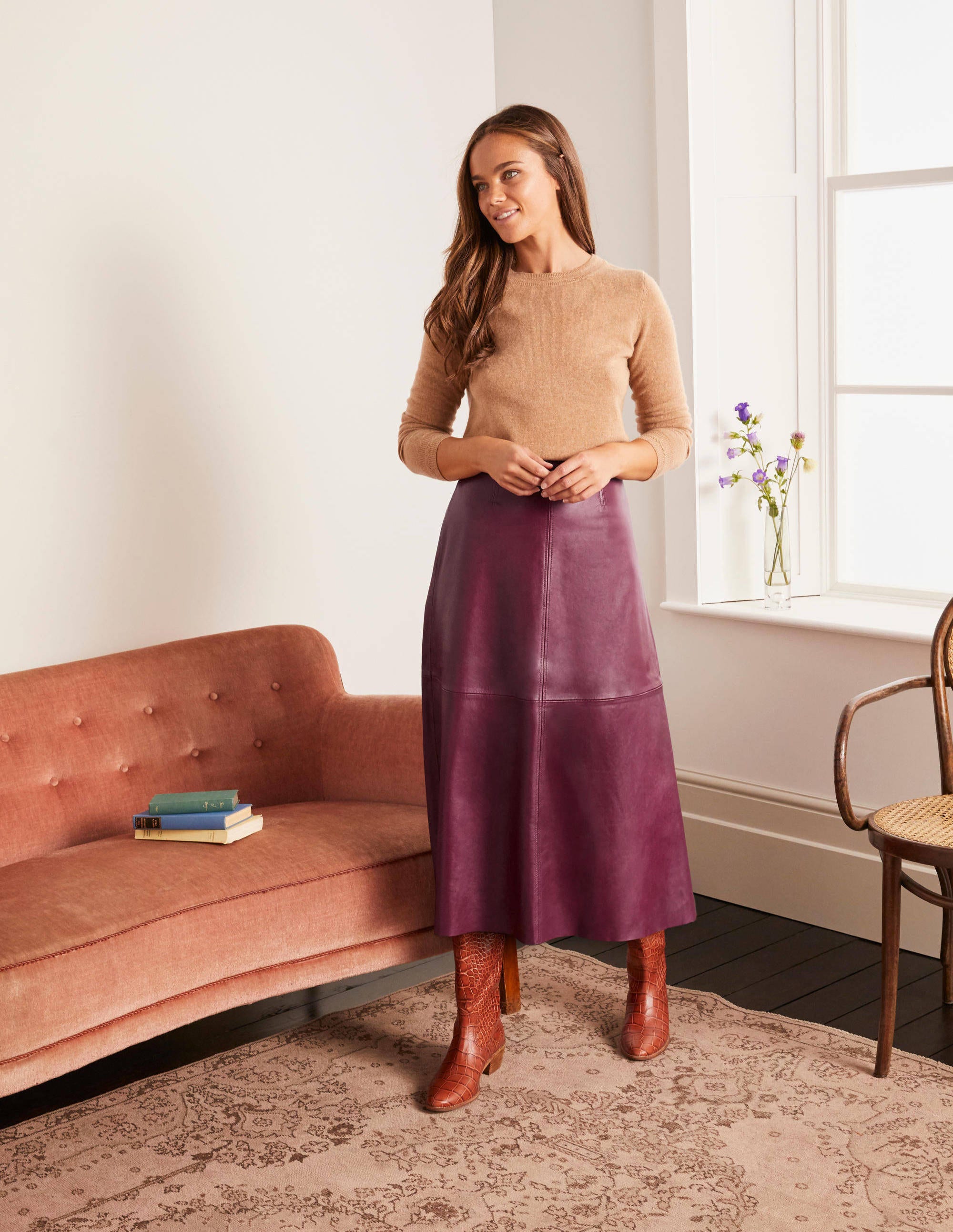 Catriona Leather Skirt-Ruby Ring - Image 3