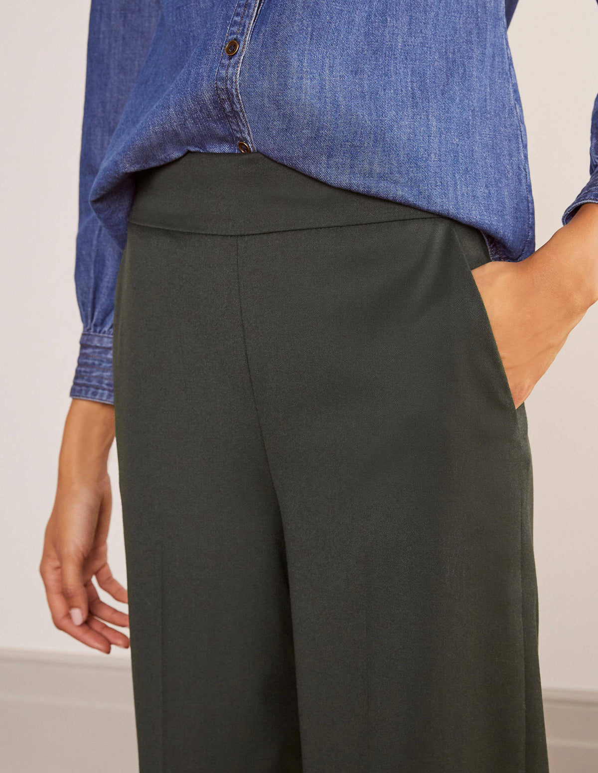 Wesley Wool Trousers-Deep Forest Melange-3