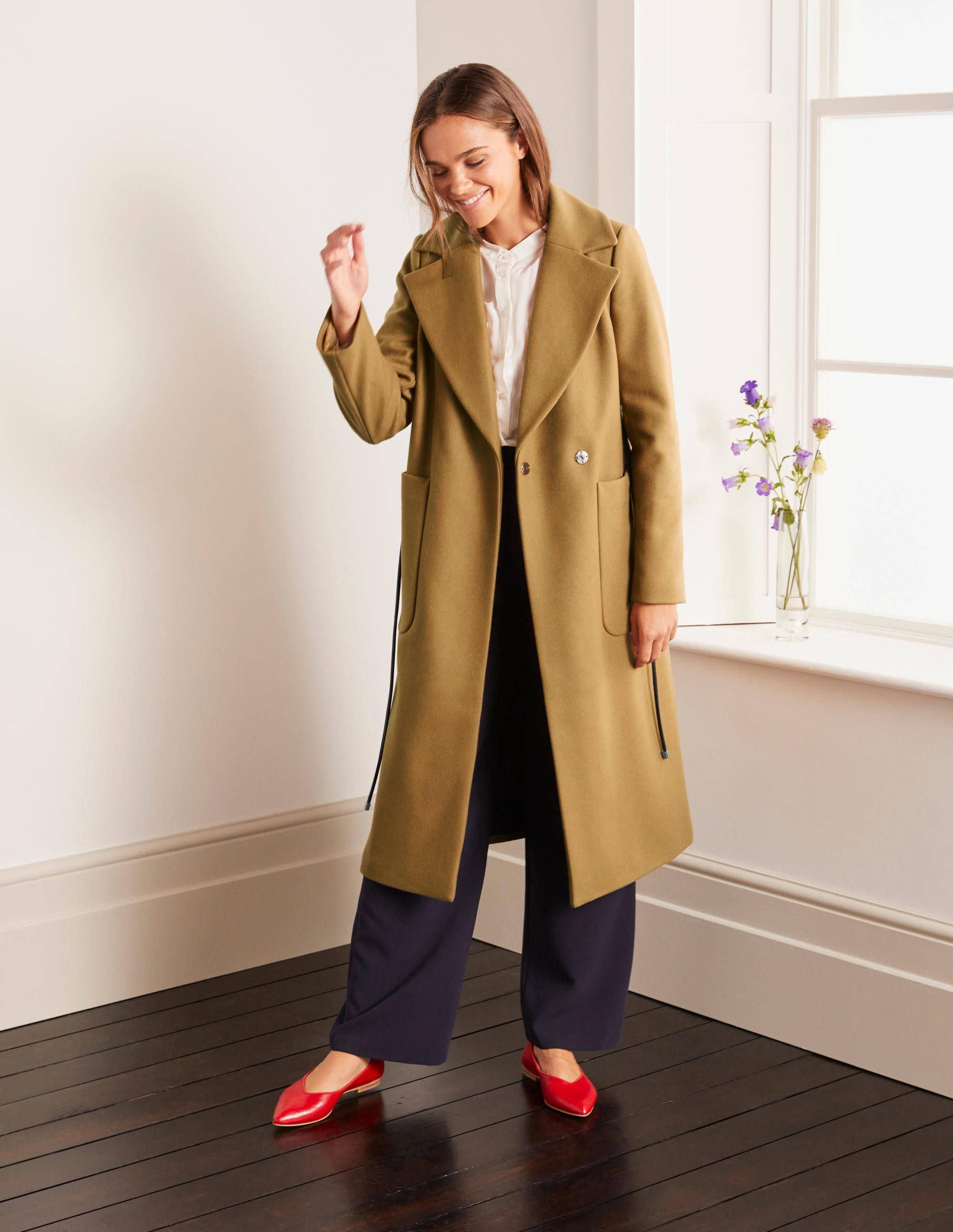 Edale Belted Coat-Camel - Image 1