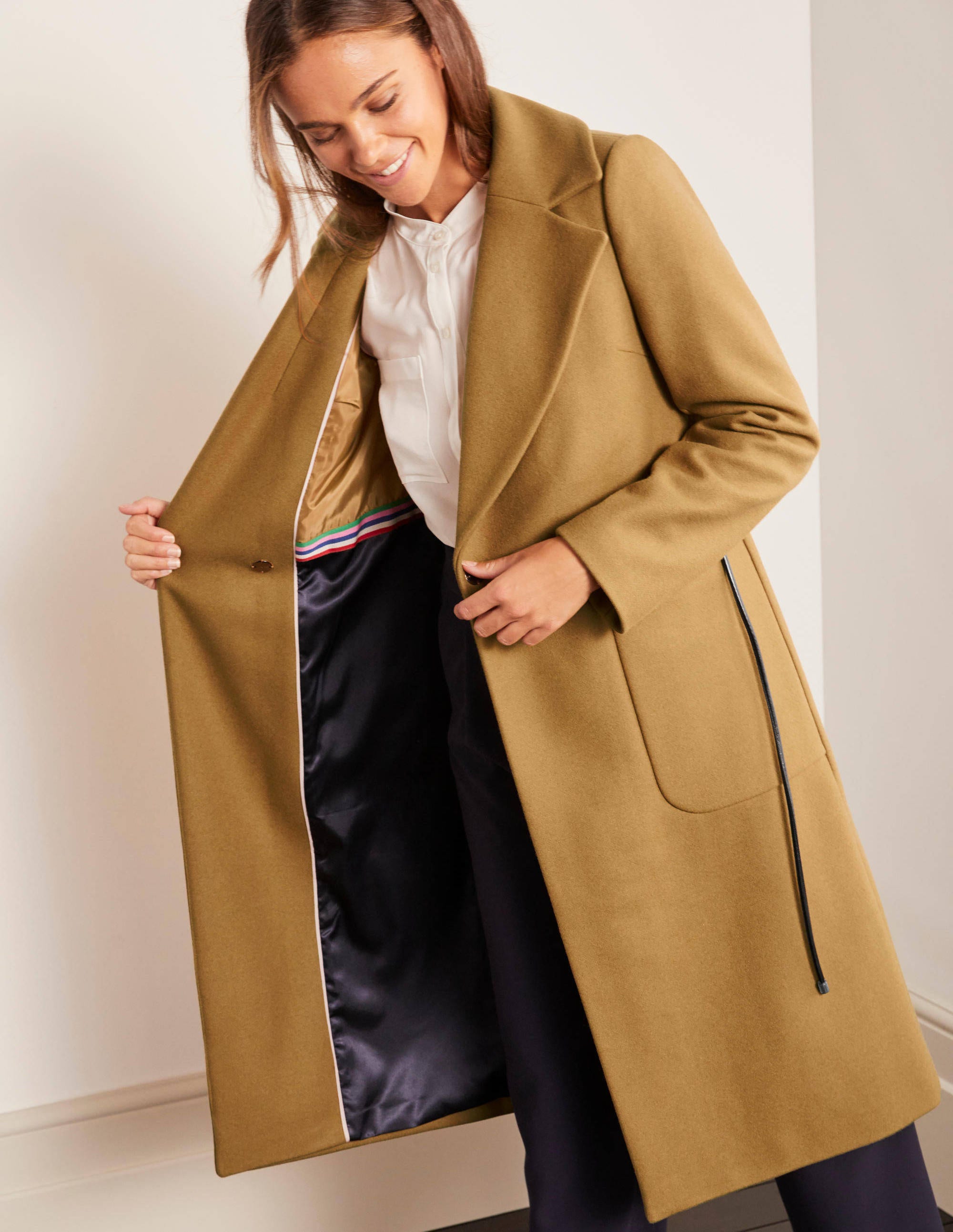 Edale Belted Coat-Camel - Image 2