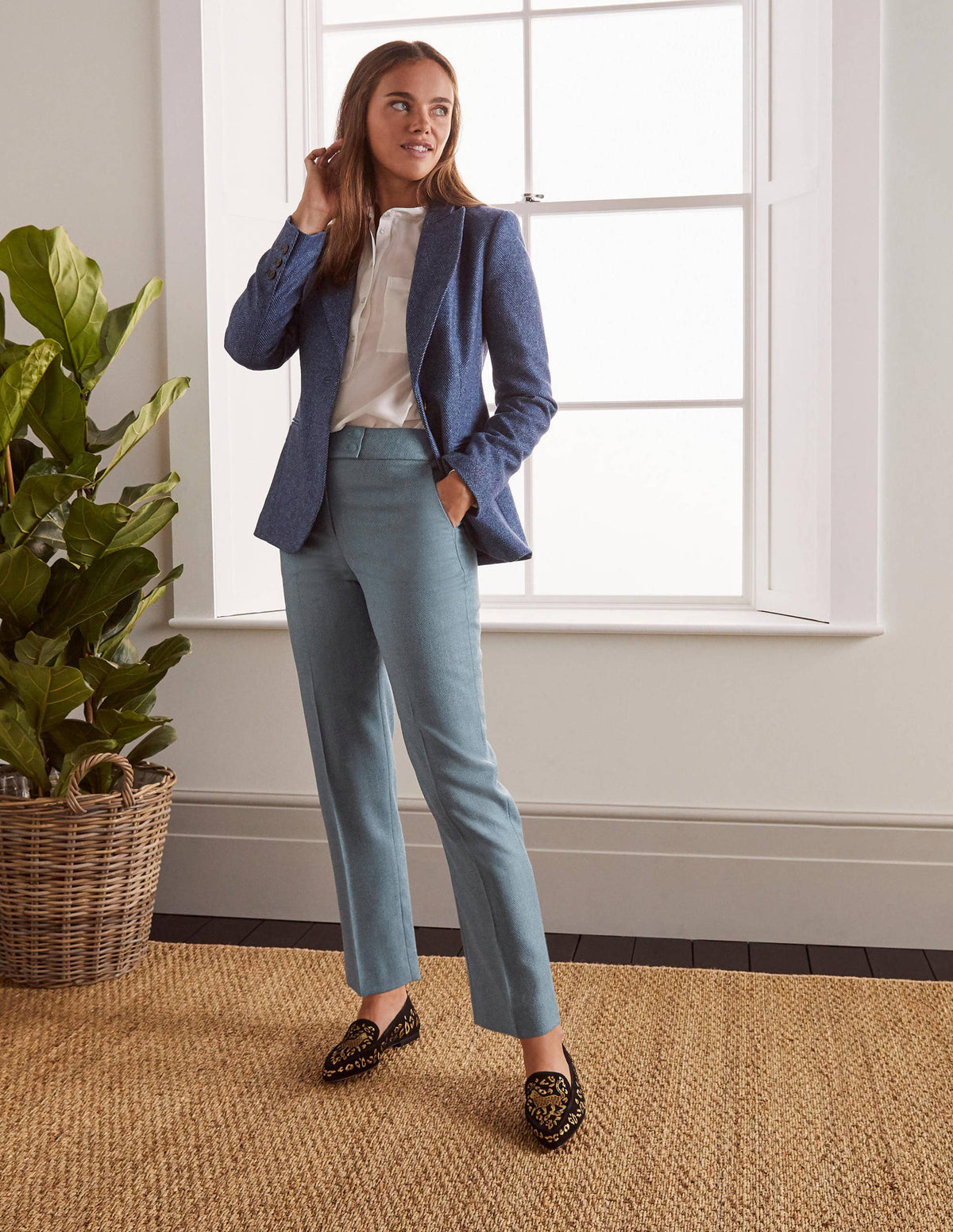 Kennford Tweed Trousers-Blue Herringbone-3