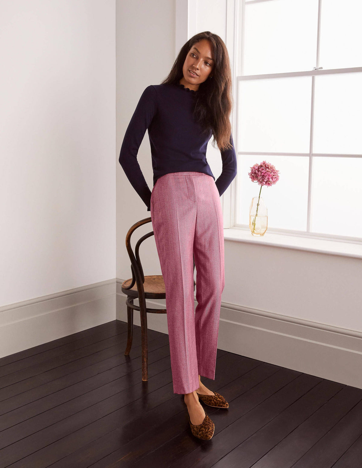 Kennford Tweed Trousers-Pink Herringbone-4