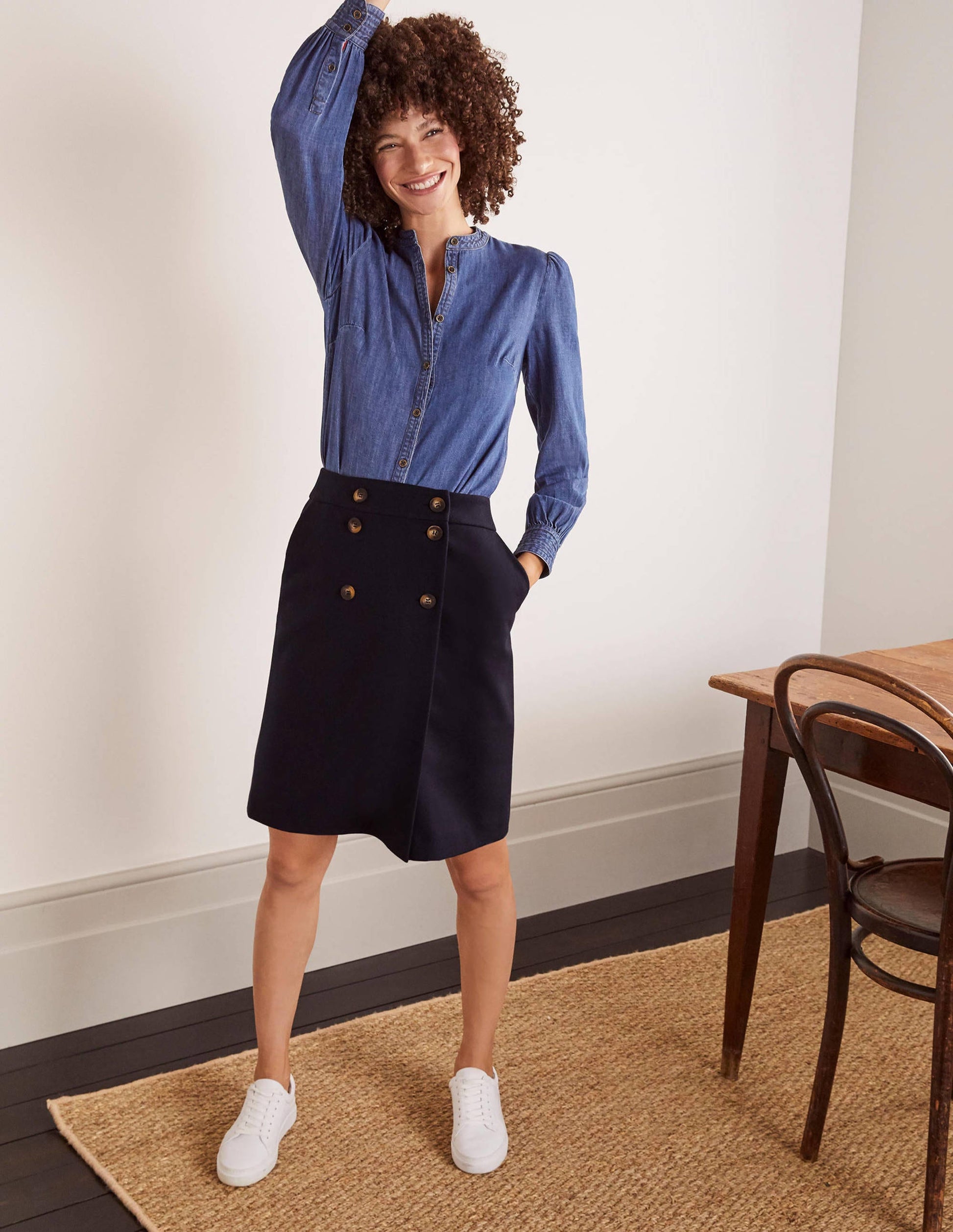 Eloise Mini Skirt-Navy-1