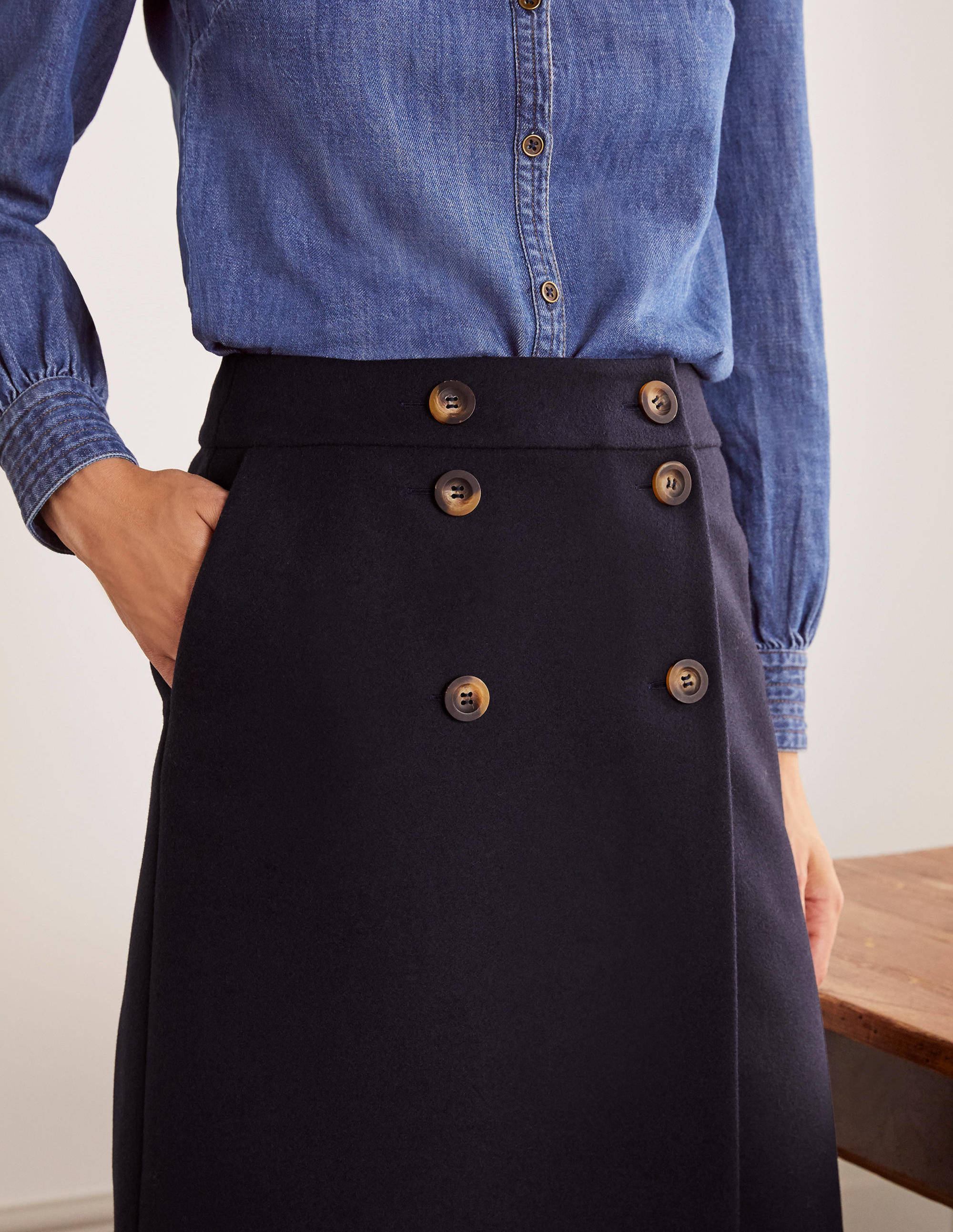 Eloise Mini Skirt-Navy - Image 3