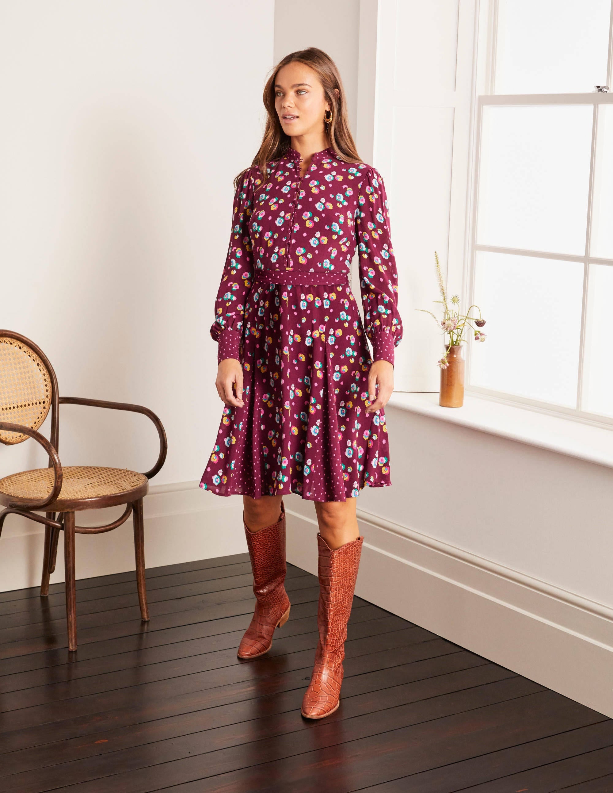 Christina Dress-Ruby Ring, Billowy Peony - Image 3