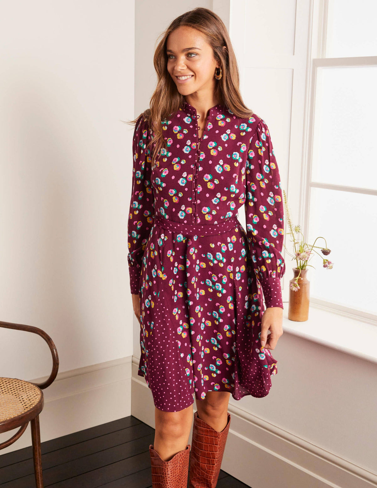 Christina Dress-Ruby Ring, Billowy Peony - Image 1