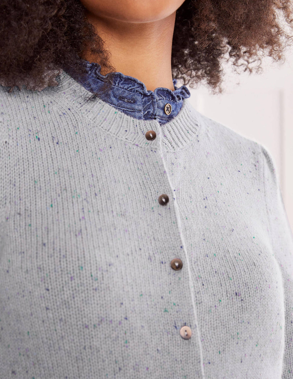 Beaufort Cashmere Cardigan-Winter Slate Nep - Image 4