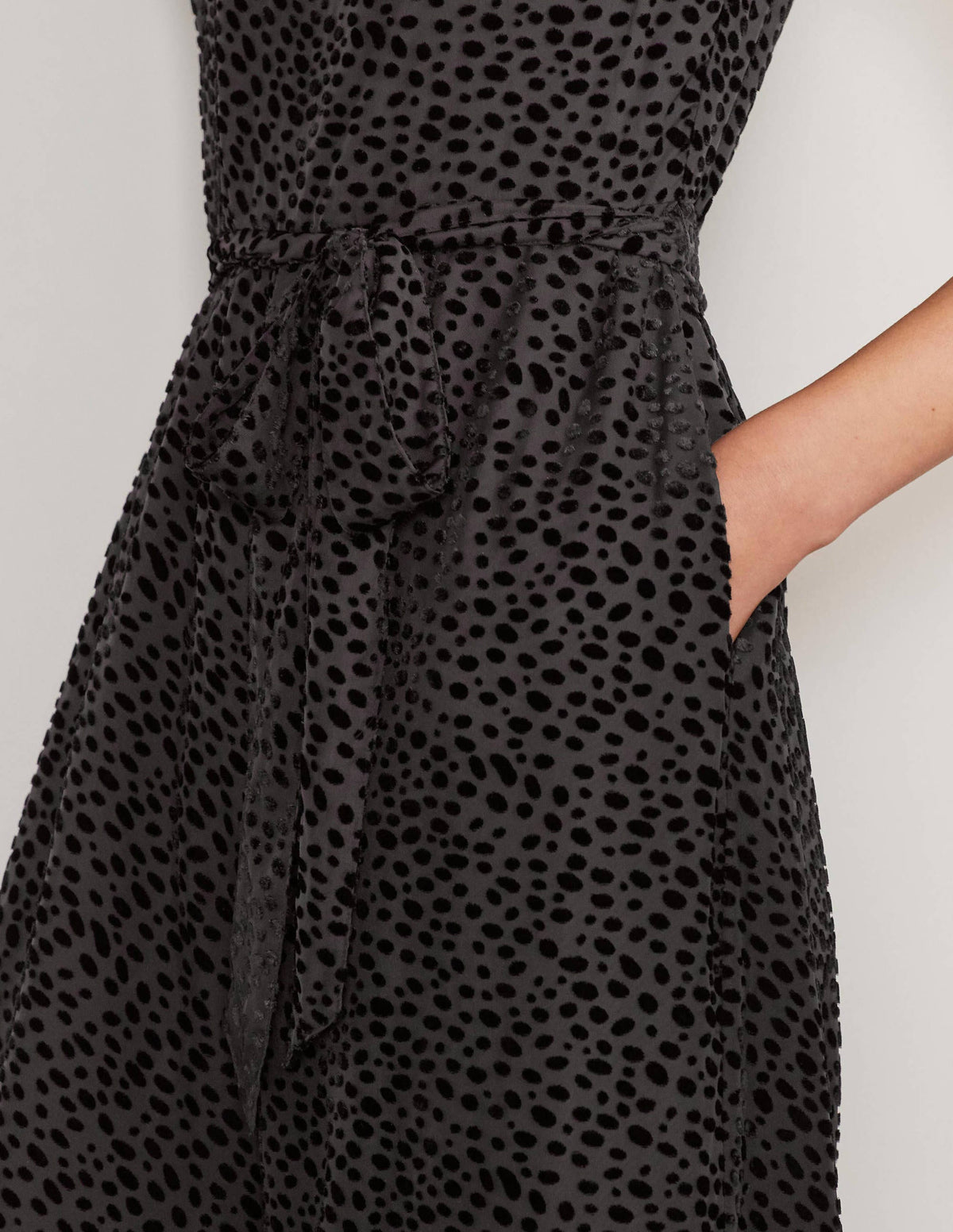 Devore Palazzo Jumpsuit-Black, Dalmatian Spot-3