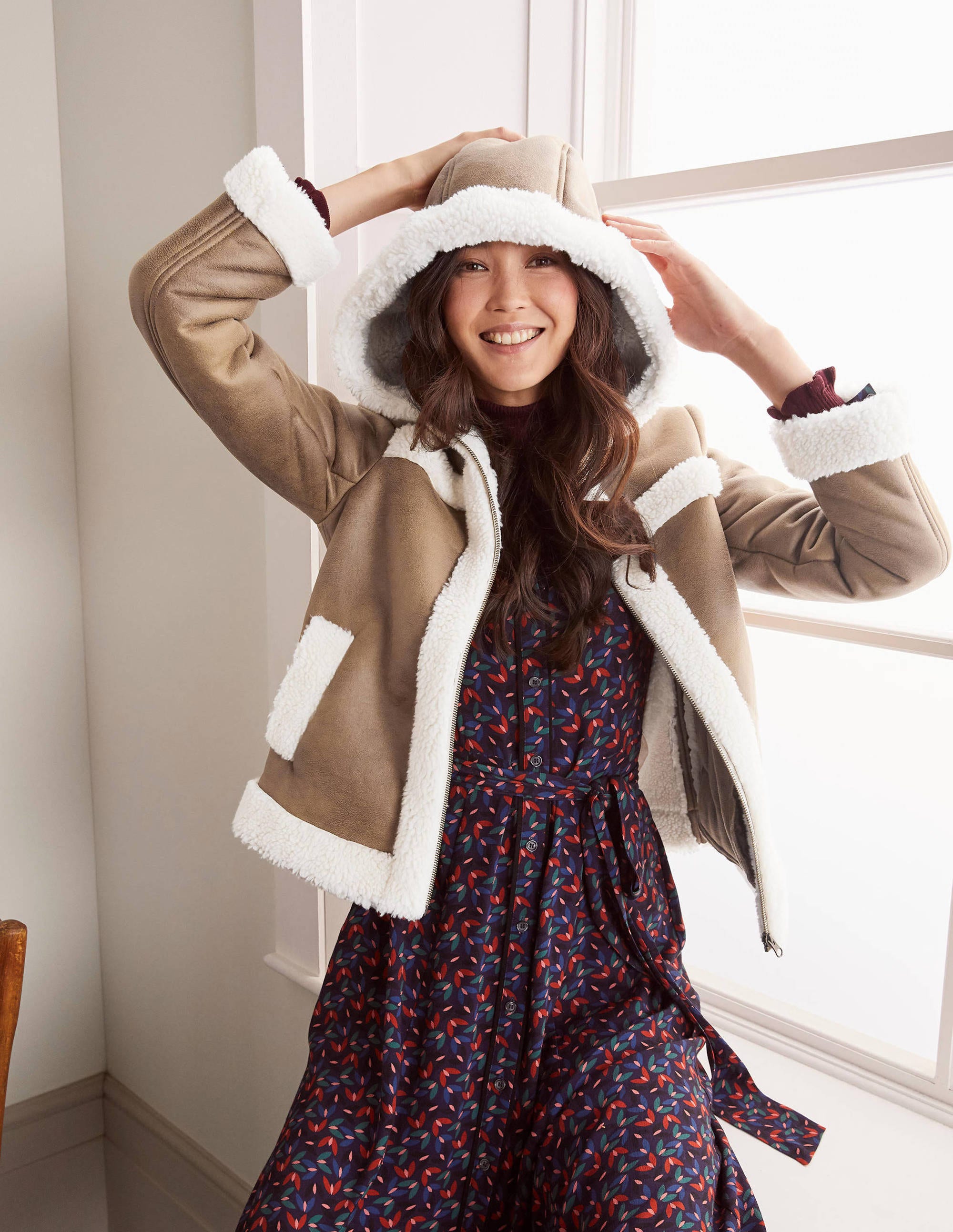 Thurso Sherpa Jacket-Camel - Image 5