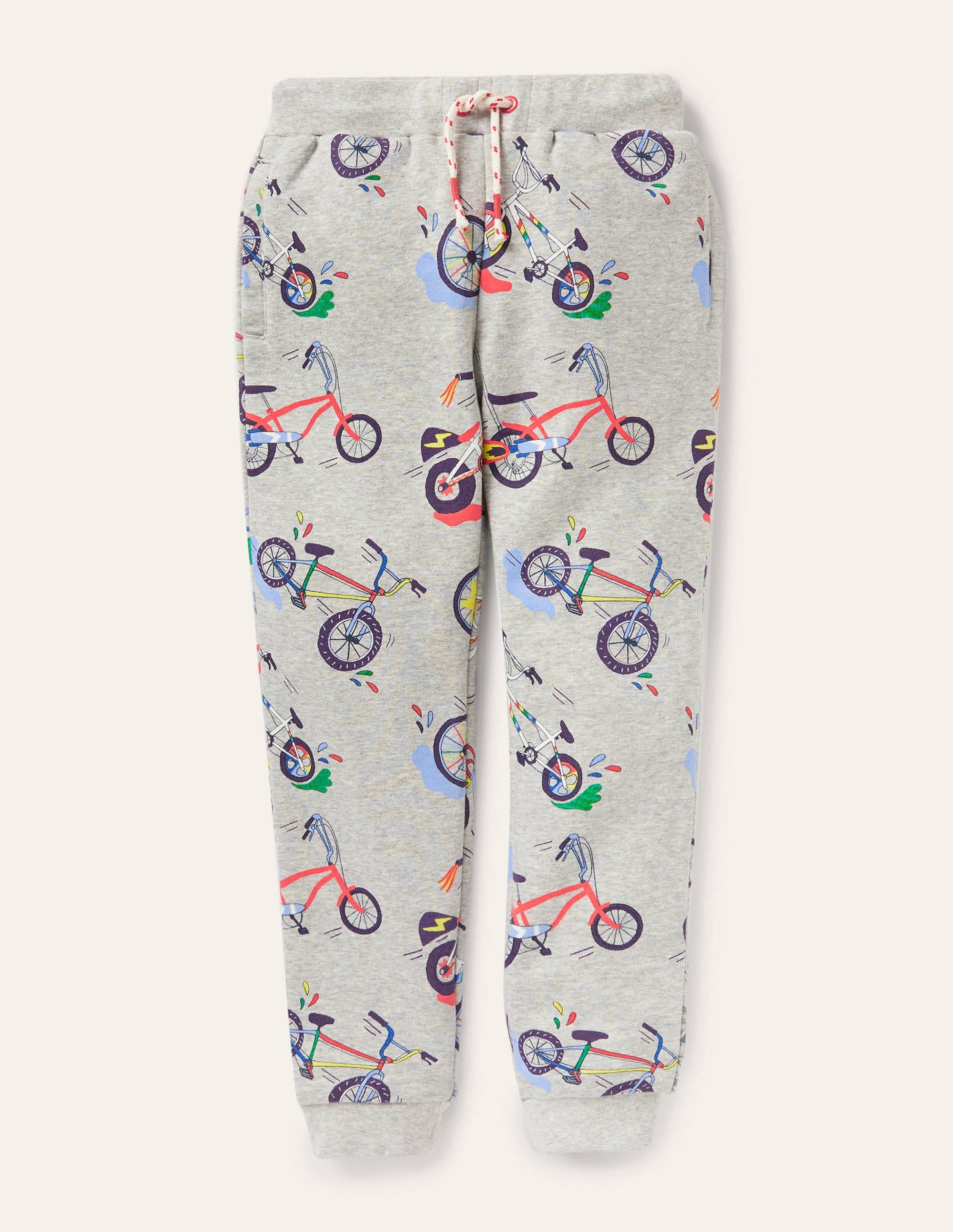 Printed Joggers-Grey Marl Bikes - Image 1