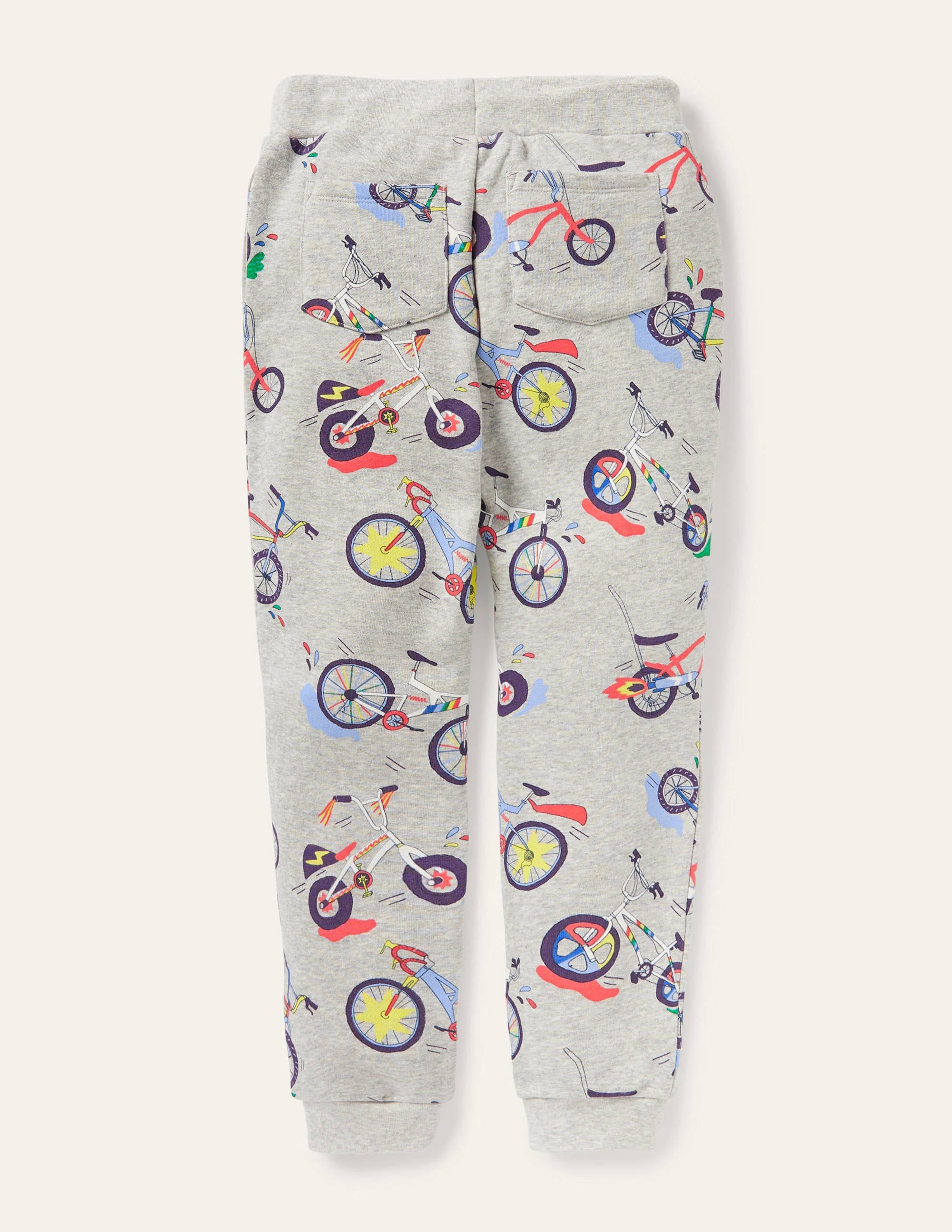 Printed Joggers-Grey Marl Bikes - Image 2