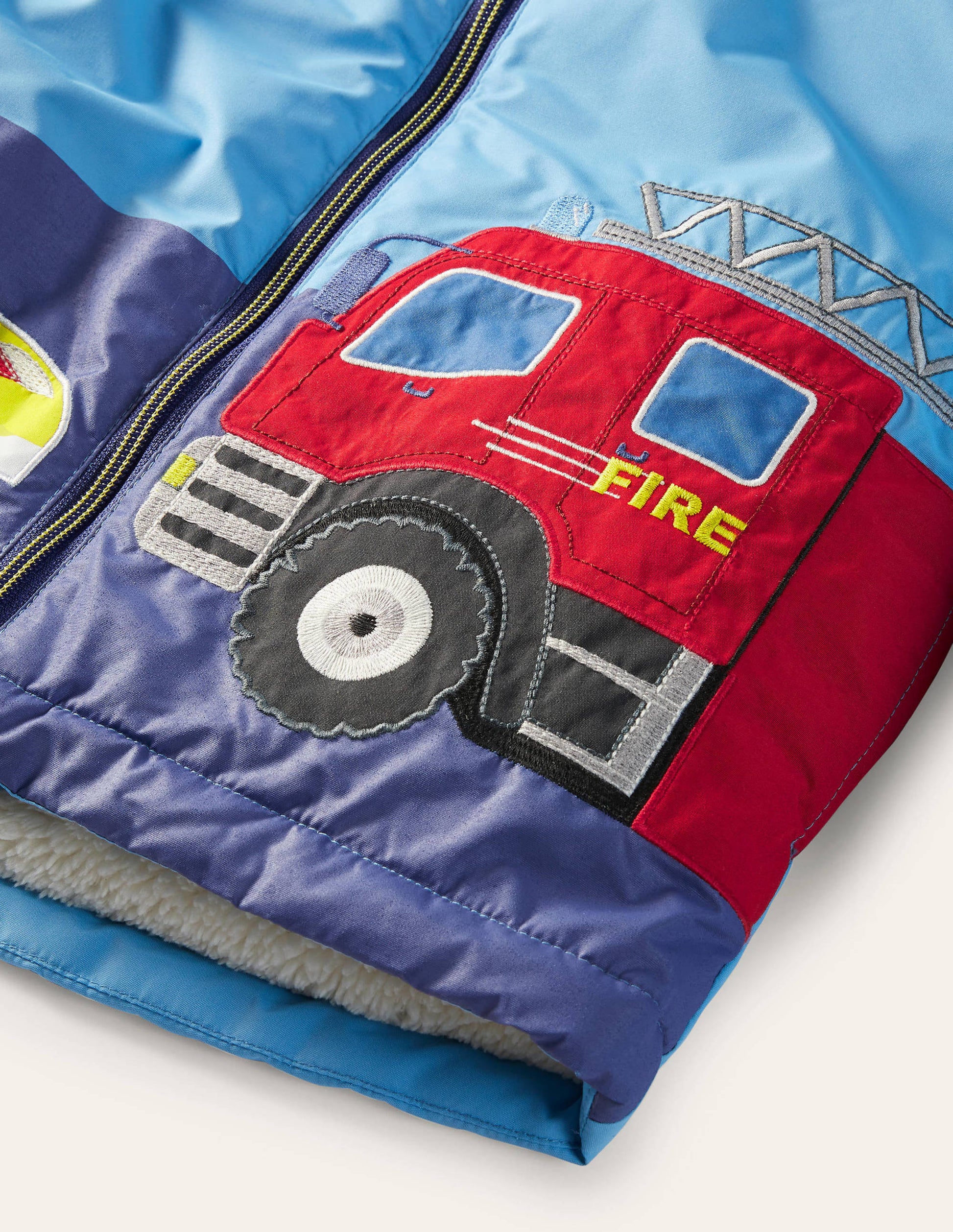 Cosy Sherpa-lined Anorak-Surfboard Blue Vehicles-3