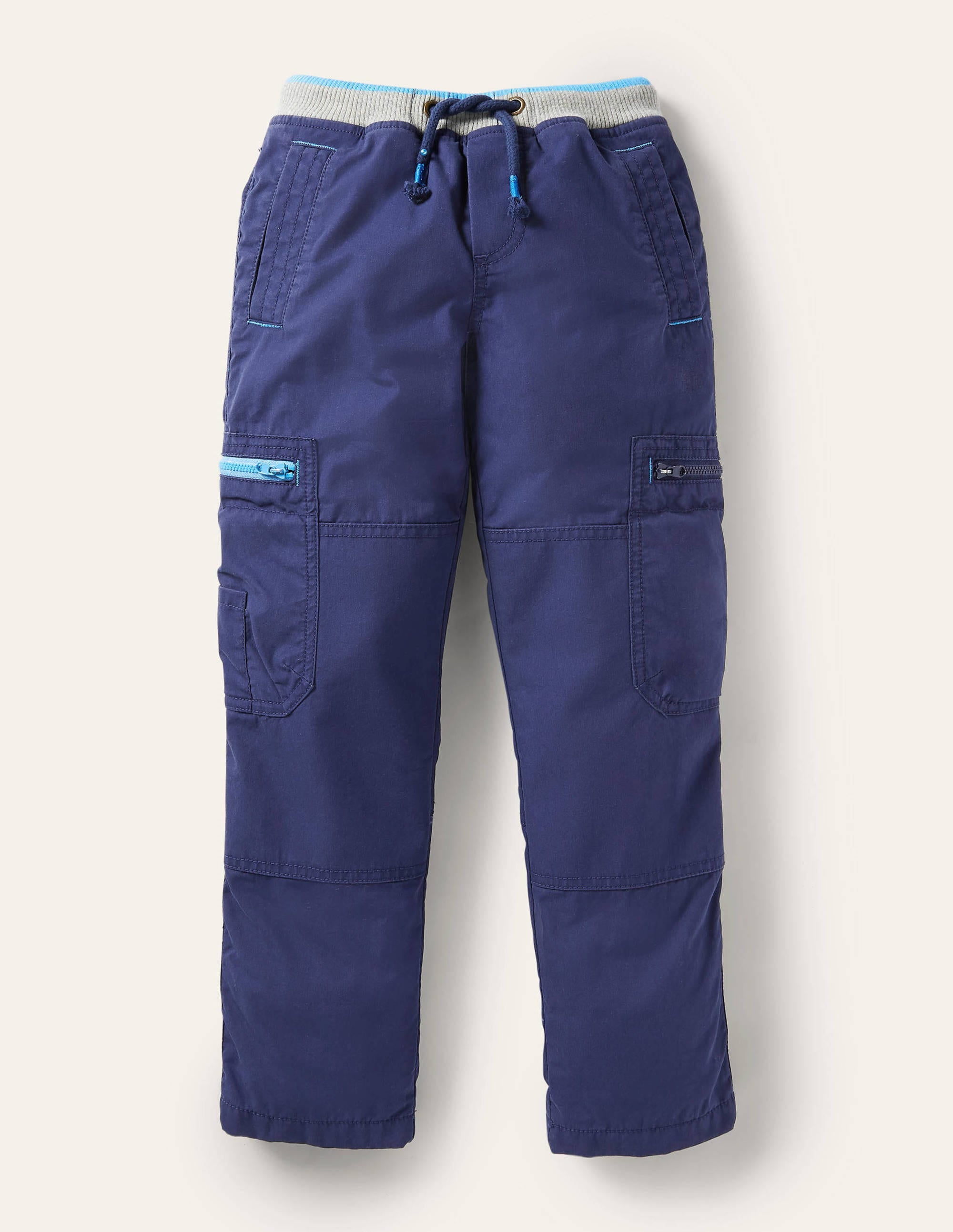 Cosy Lined Cargo Trousers-College Navy - Image 1
