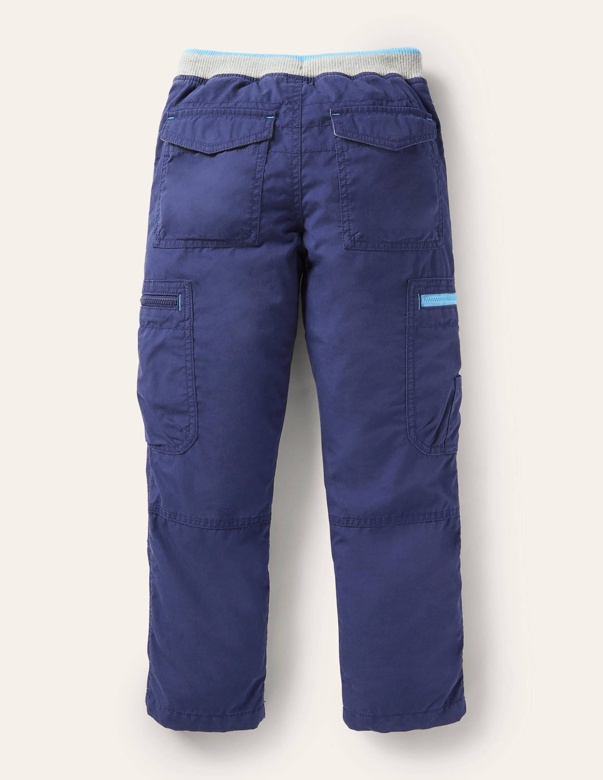 Cosy Lined Cargo Trousers-College Navy - Image 2