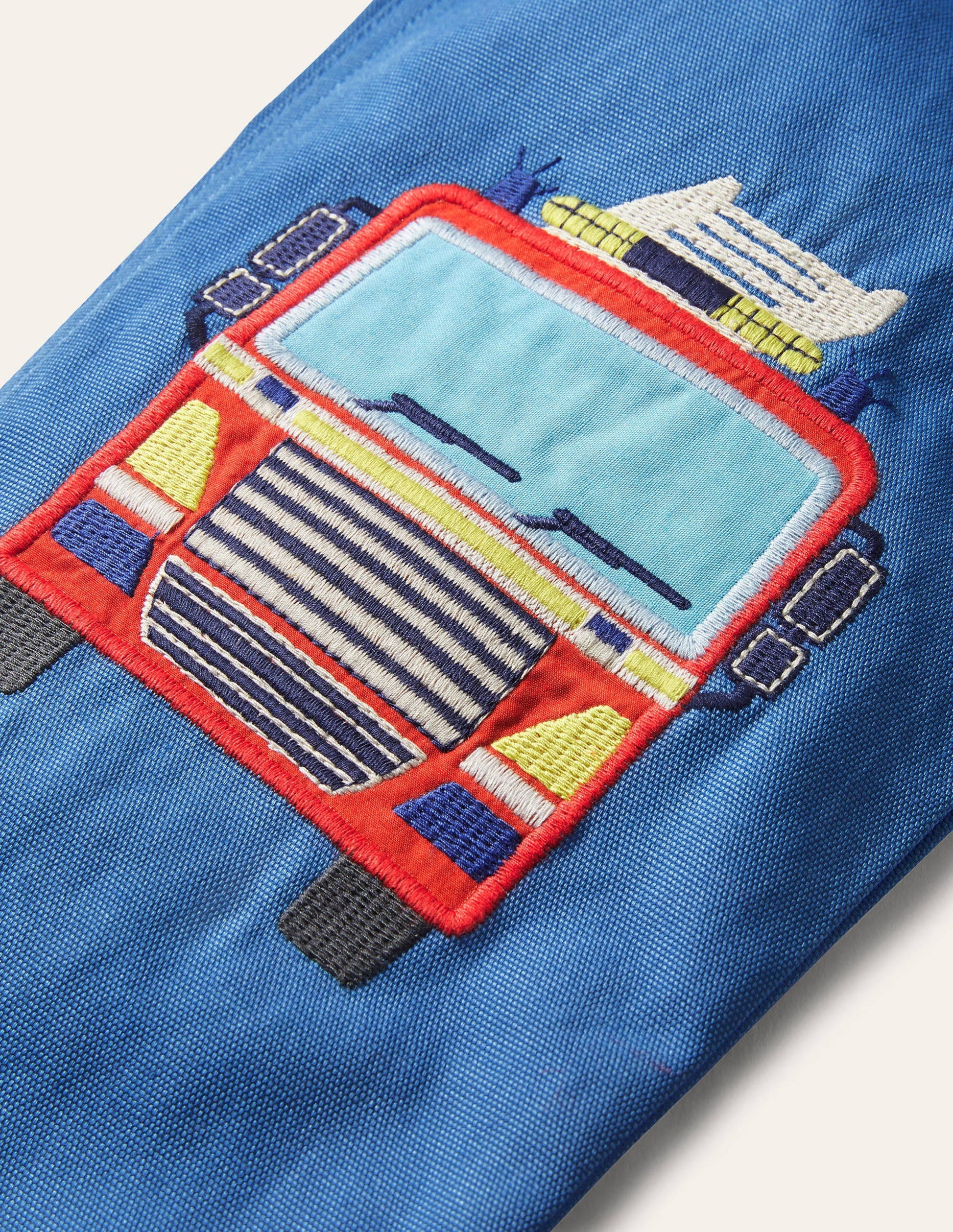 Appliqué Pull-on Trousers-Elizabethan Blue Fire Engine-3