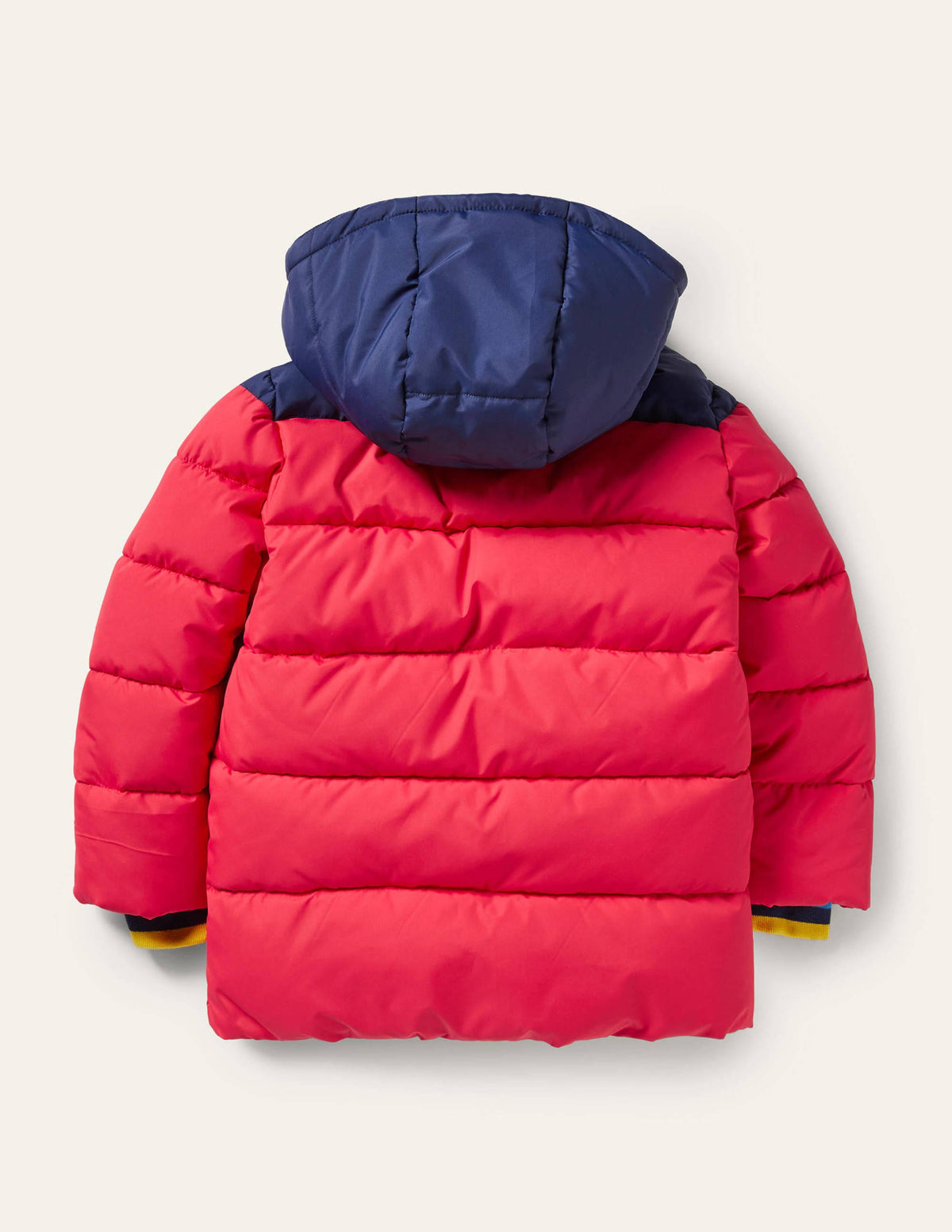 Shower-Resistant Padded Jacket-Rockabilly Red/Navy Rainbow - Image 2