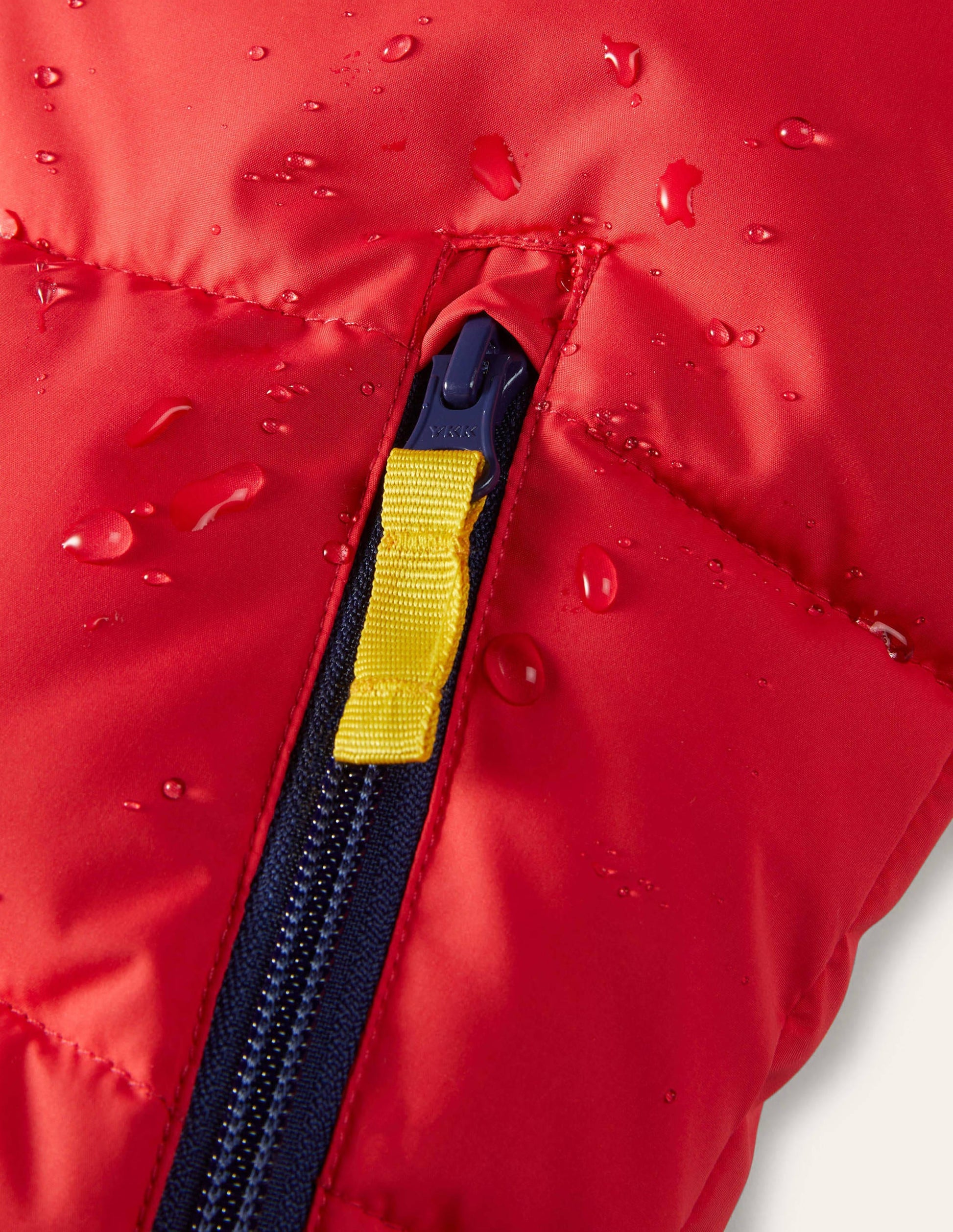 Shower-Resistant Padded Jacket-Rockabilly Red/Navy Rainbow-4
