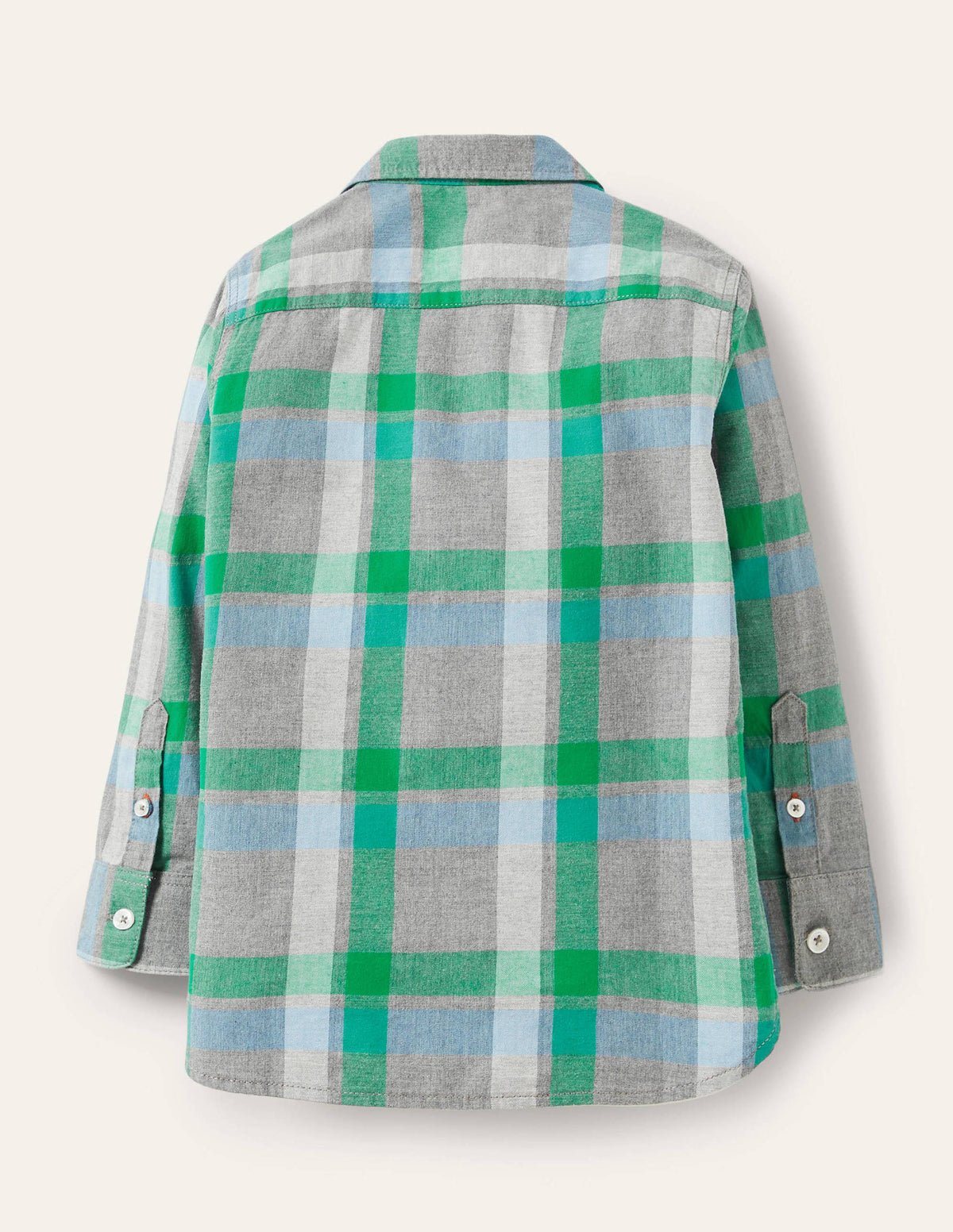 Casual Twill Shirt-Grey Marl/Green - Image 2