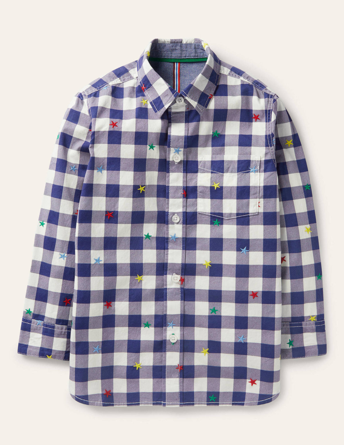 Casual Twill Shirt-Navy/Ivory Rainbow Star - Image 1