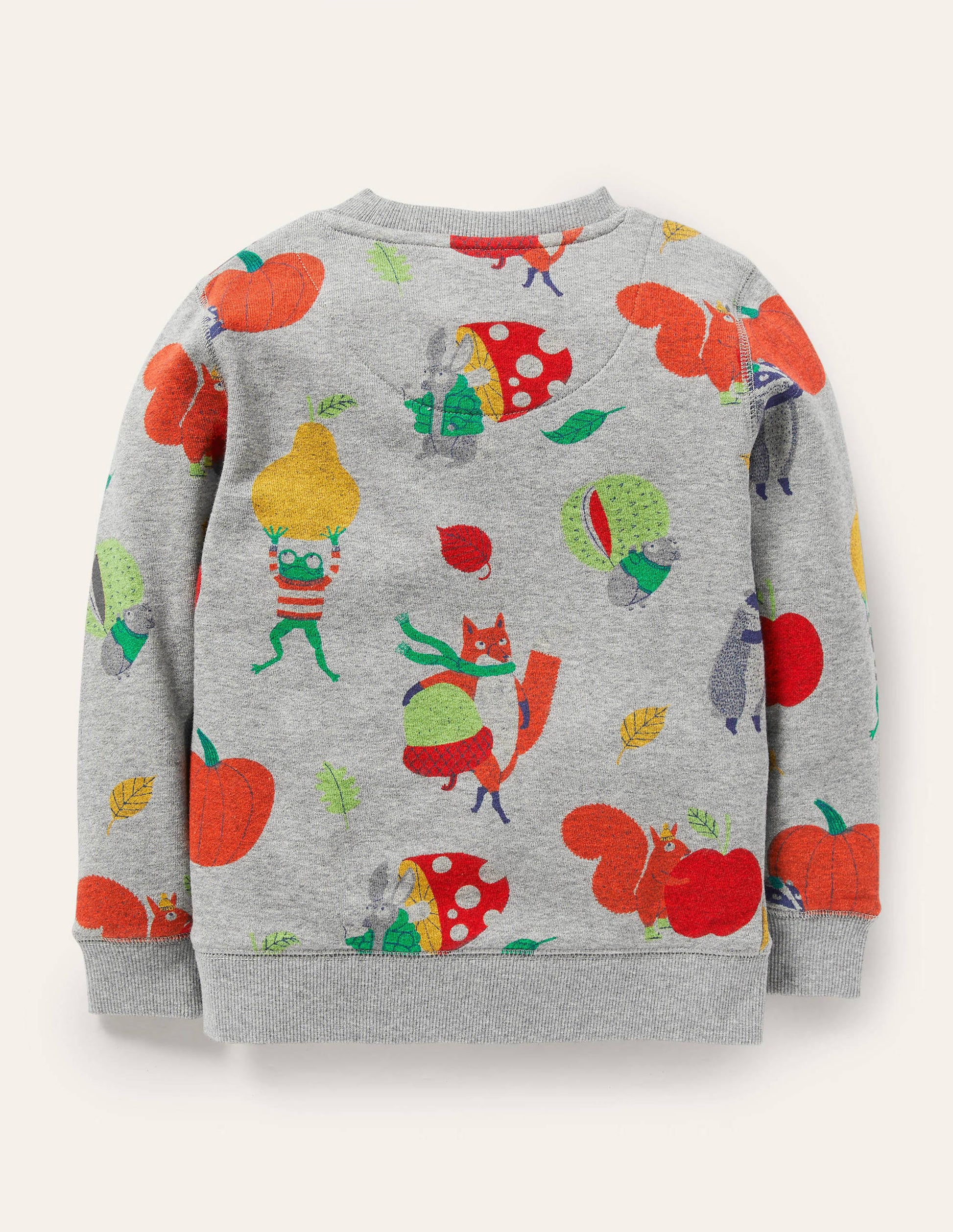 Printed Sweatshirt-Grey Marl Bonkers Conkers-2