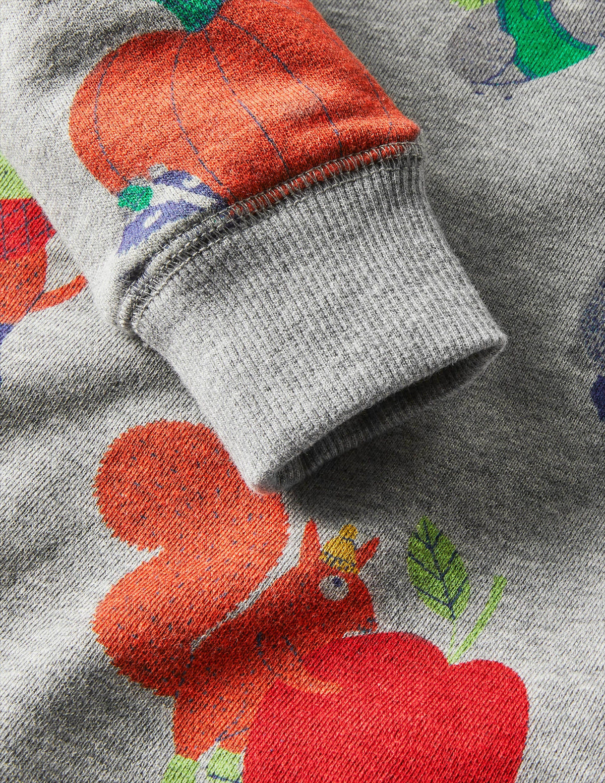Printed Sweatshirt-Grey Marl Bonkers Conkers-3